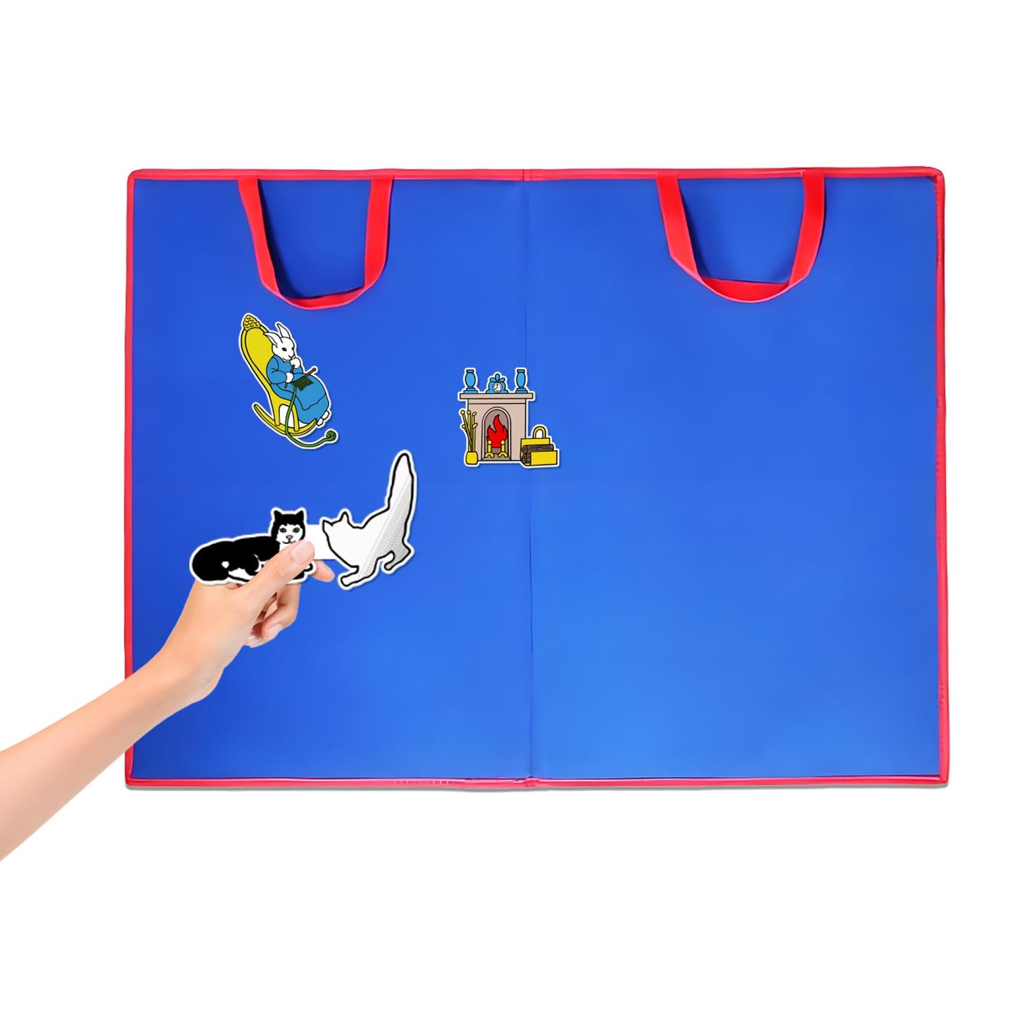 Ai fsem Large Felt Flannel Board Portable Double-Sided Foldable Felt Story Boards for Toddlers Storytelling Learning Activities Teacher Supplies