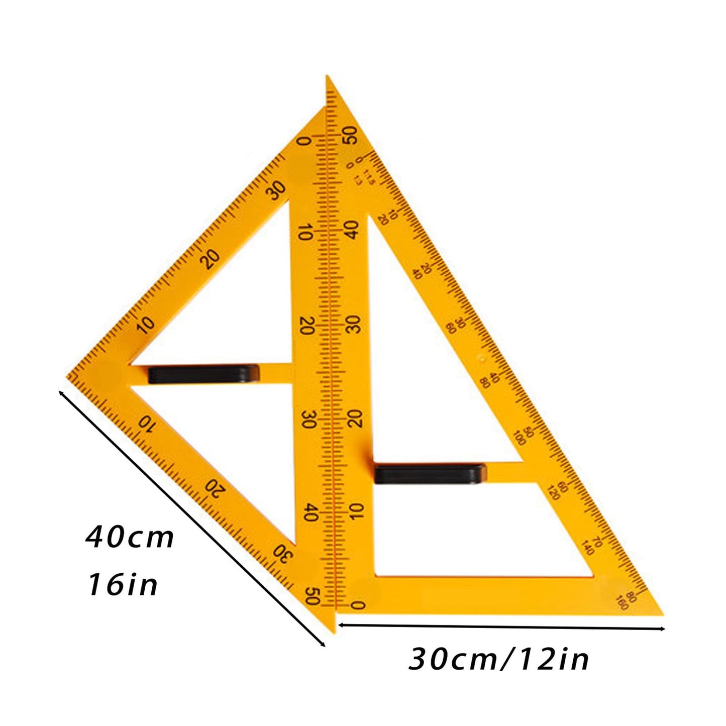 Magnetic Geometry Set on Whiteboard Math Classroom Large Protractor Triangle Ruler Plate Set Compass Drawing Tools for Teacher (4 Pieces)