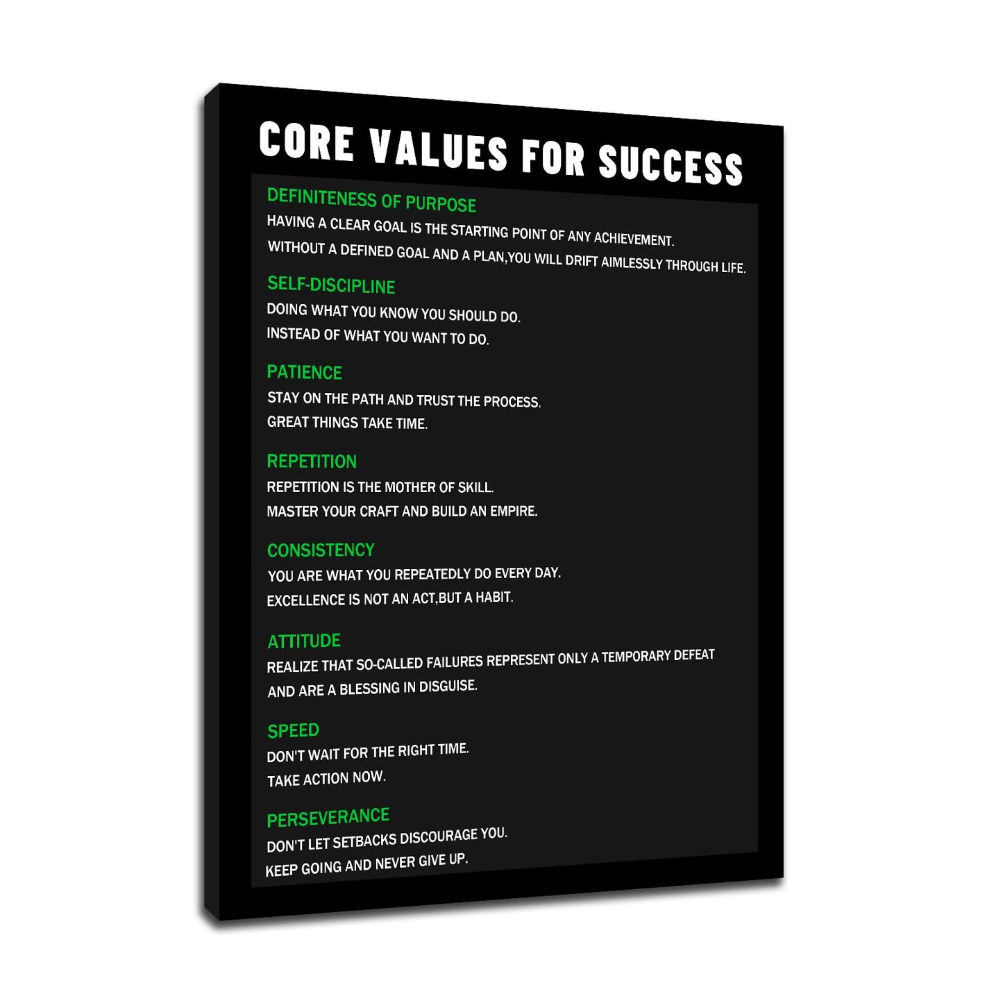 Inspirational Canvas Wall Art Motivational Success Entrepreneur Quotes Poster Print Positive Theme Picture Painting Artwork for Office Gym Classroom Stretched And Framed [18" W x 24" H]