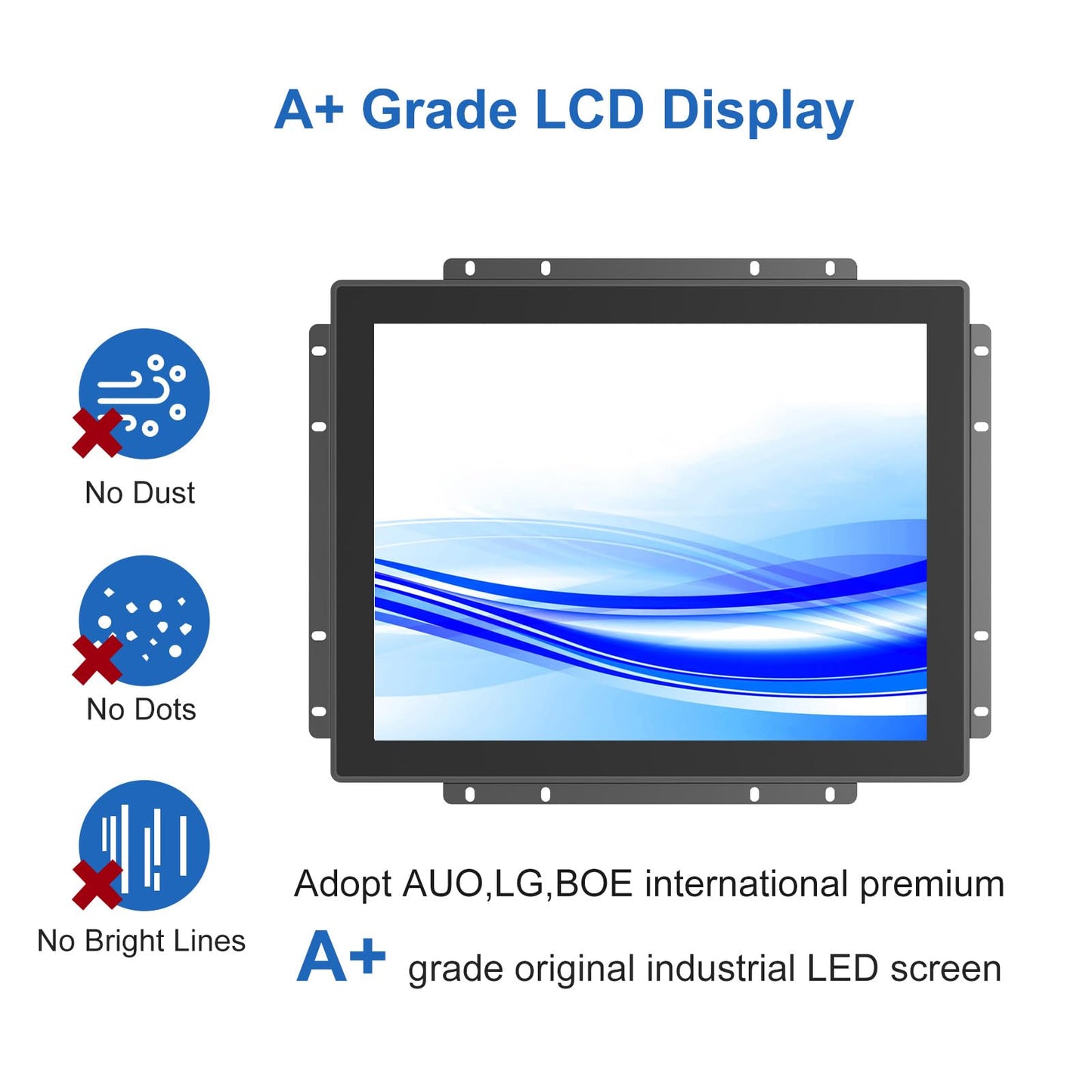 GreenTouch 15 Inch Open-Frame Touchscreen LCD Monitor -Android All in one Computer with RK3566 RAM 4G & ROM 32G - Capacitive PCAP -1024x768-5:4-Black - Front IK08/IP65