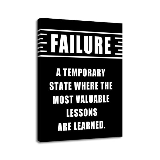 Motivational Canvas Wall Art Failure Entrepreneur Quotes Poster Print Inspirational Pictures Painting for Office Class Room School Wall Decoration Stretched and Framed [18''Wx24''H]