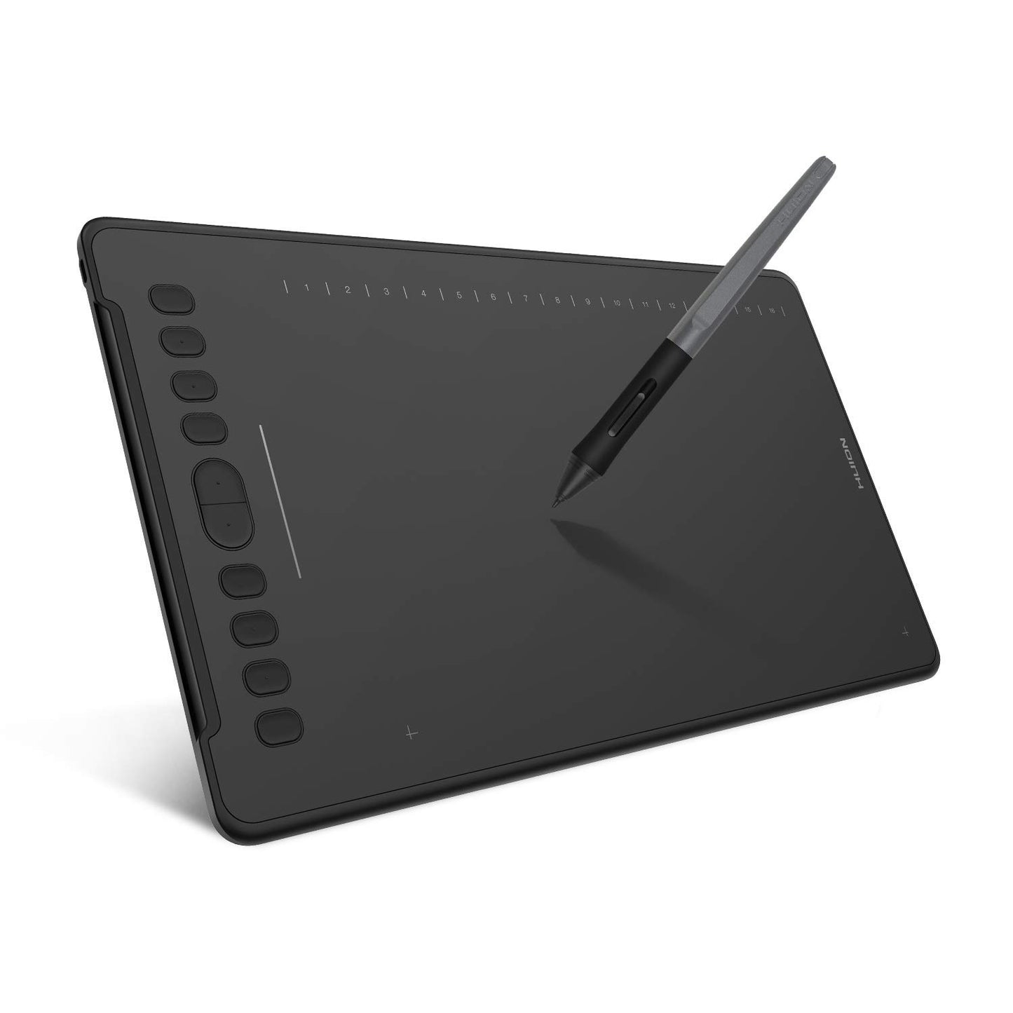 HUION Inspiroy H1161 Graphics Drawing Tablets, Touch Strip and 8192 Pen Pressure Sketch Tablet with Battery-Free Stylus,10 Shortcut Keys, Compatible with Android, Windows, and Mac Black