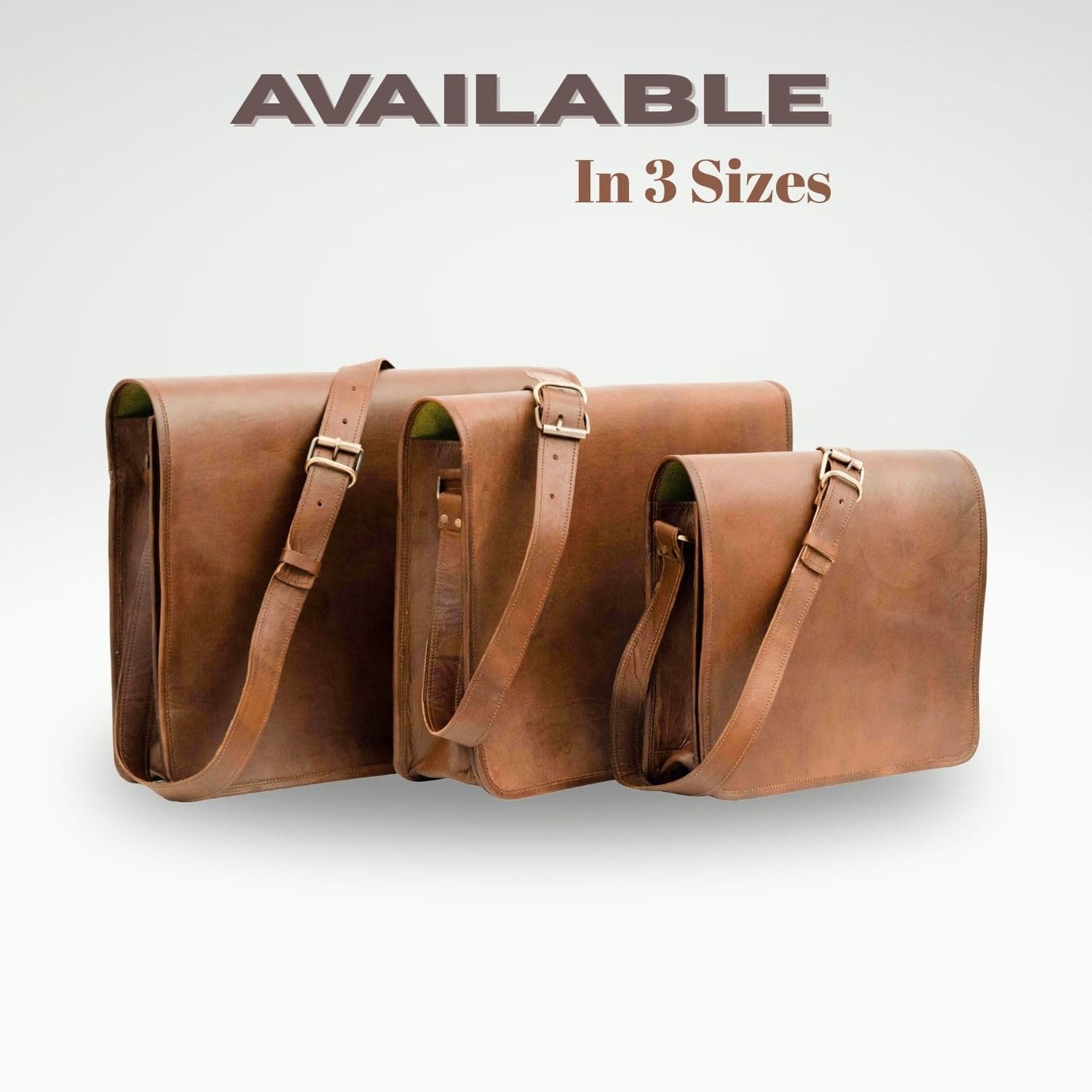 Indian Hando Art 13 inch Leather Messenger bag Briefcase Satchel For Men and Women (13 inches small)