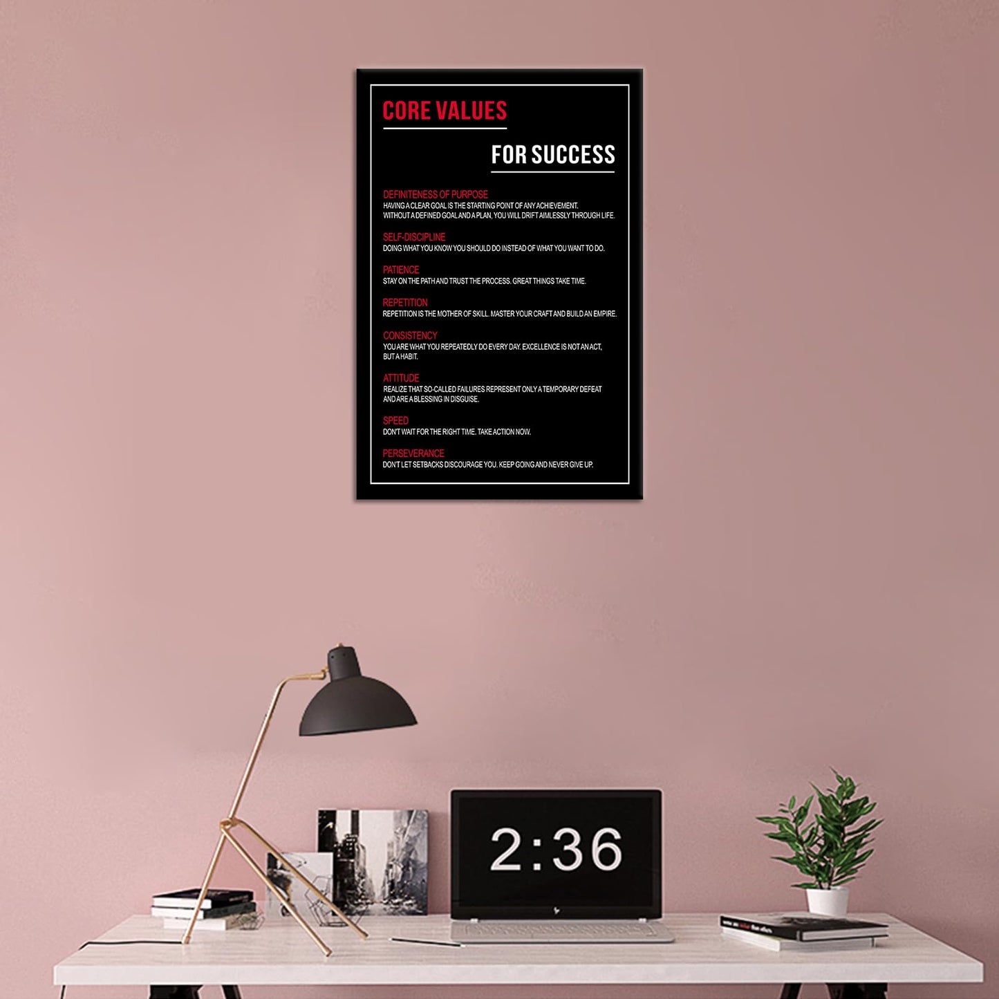 Motivational Wall Art Home Decor Inspirational Entrepreneur Quote Canvas Print Inspiring Positive Picture Poster Artwork for Modern Office Workspace Classroom Stretched and Framed [12''Wx18''H]