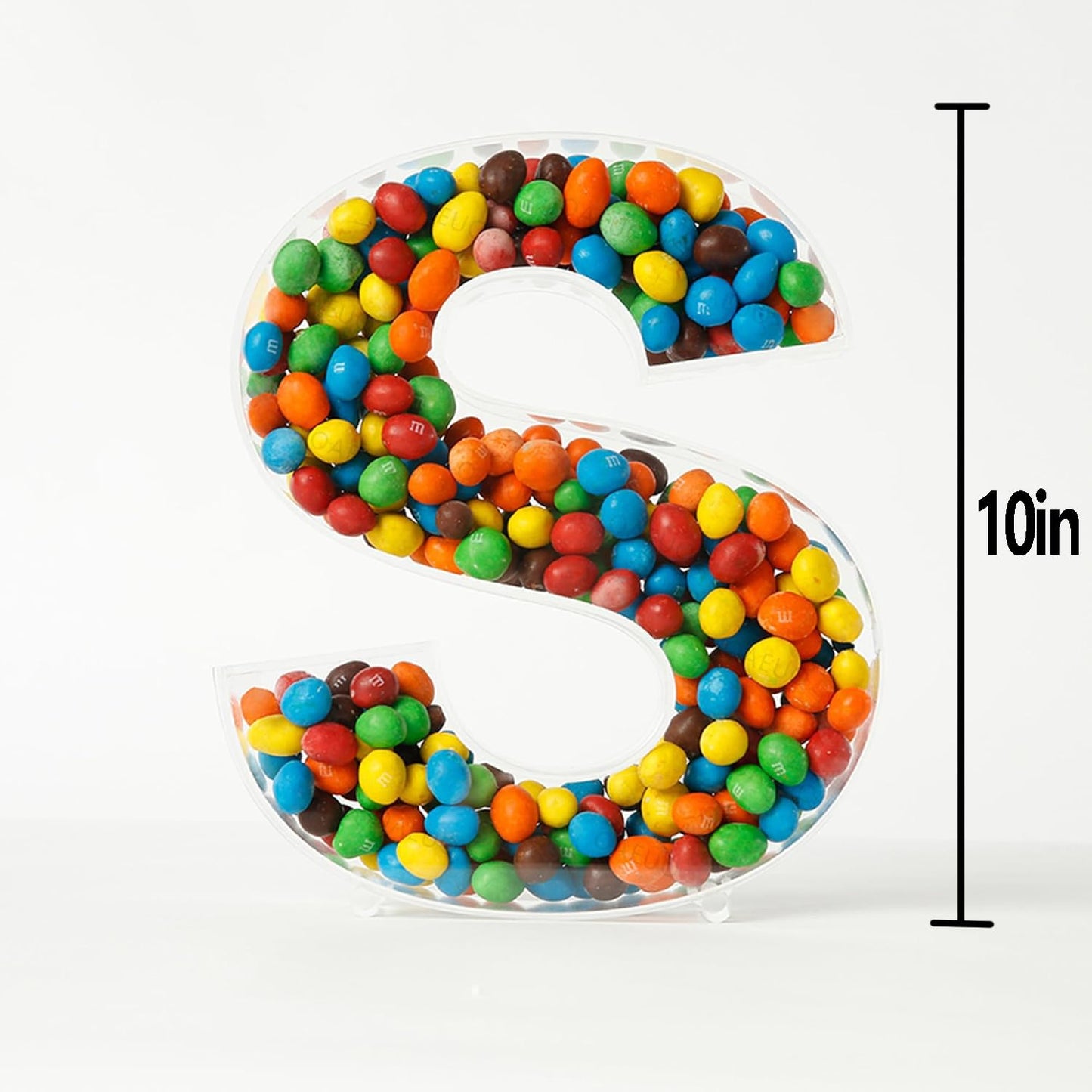 OAEUQ 10-Inch Magnetic Alphabet Candy Jar Refillable Fillable Letters For Candy Tray Reusable Lidded Candy Jar Candy Buffet Container Set (B, 1)