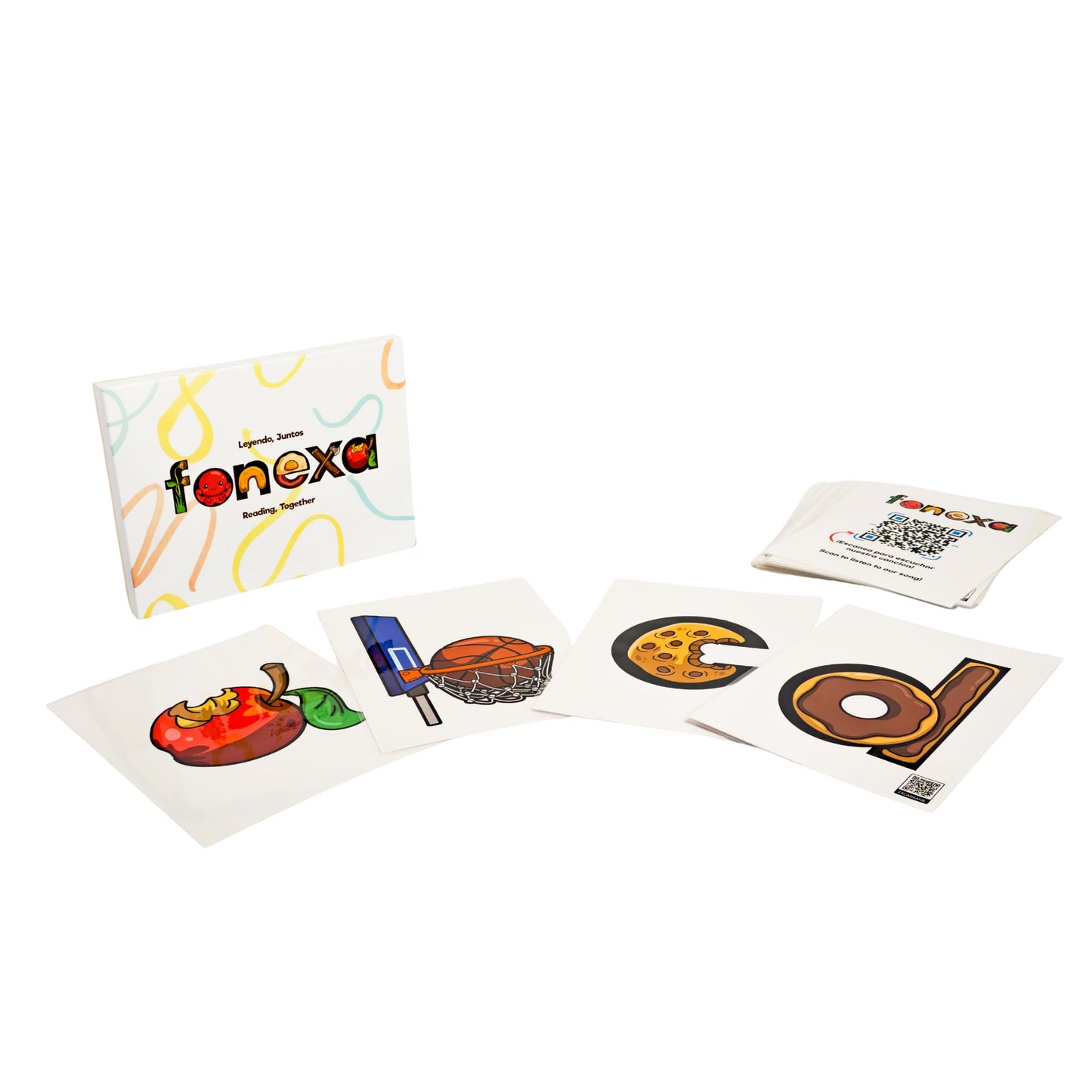 Phonics Flashcards for Kids - Alphabet Letter Sound Cards with Embedded Mnemonics for Early Reading, ABC Flashcards for Preschool & Kindergarten - Fonexa (Large)