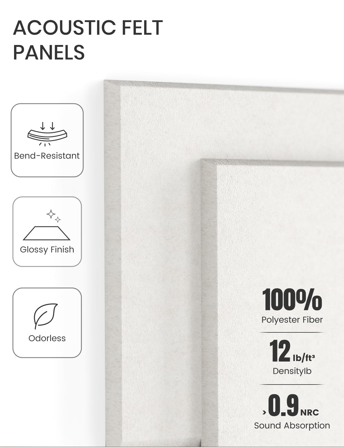 Fluxynara Large Felt Bulletin Board 36" x 24"Cork Board Alternative-6 Pack with 40 Safe Removable Adhesive Tabs, Cork Boards for Walls Cork Board for Home Office Classroom Pin Board-Milky White