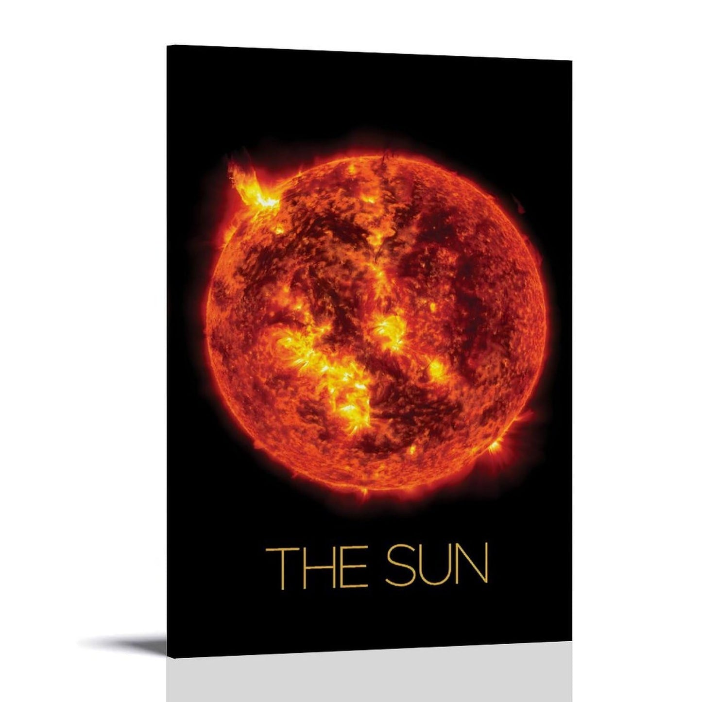 Solar System Planets Canvas Wall Art - The Sun star Space Poster for Kids Room Bedroom Classroom, STEM Educational Astronomy Decor, Science Gift for Boys Girls, 16x24 Inch Framed