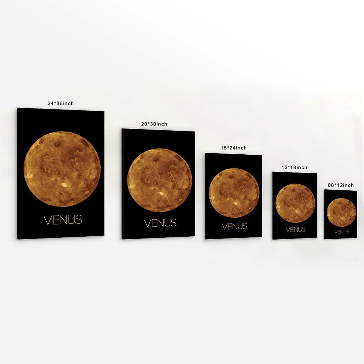 Solar System Planets Canvas Wall Art - Venus Planet Space Poster for Kids Room Bedroom Classroom, STEM Educational Astronomy Decor, Science Gift for Boys Girls, 16x24 Inch Framed