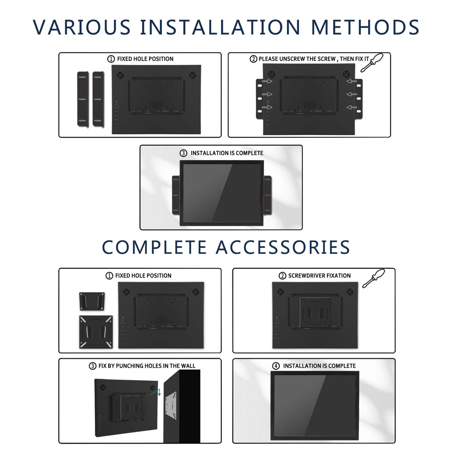 VSDISPLAY 15 Inch 1024x768 LCD Monitor 1000 Nits High Brightness IPS Screen with H/D DVI VGA as Outdoor Industrial Extra Display