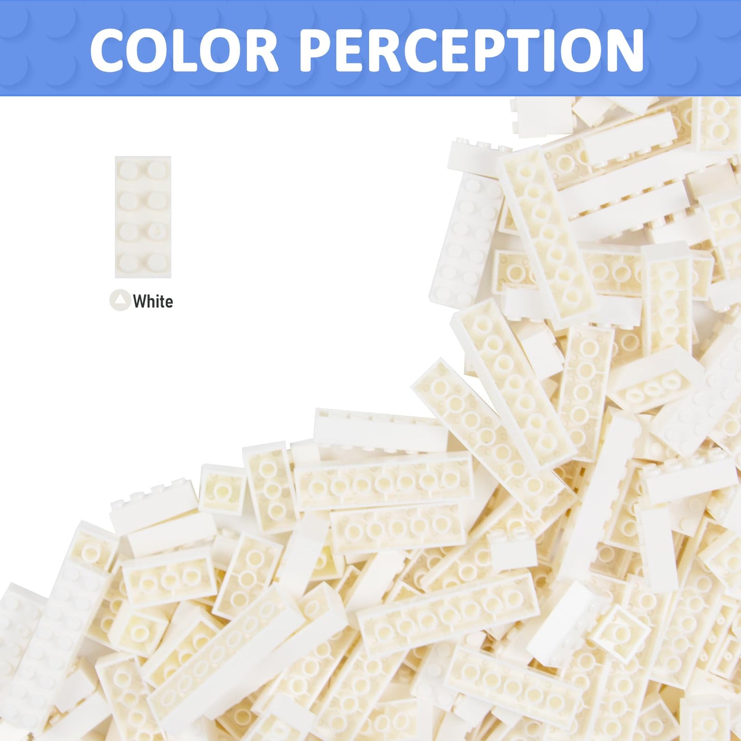 Cabeeskii 560 Pieces White Classic Building Blocks Bulk with 2 Base Plates, Building Bricks in 7 Size, Compatible with All Major Bricks, for Kids & MOC Lovers