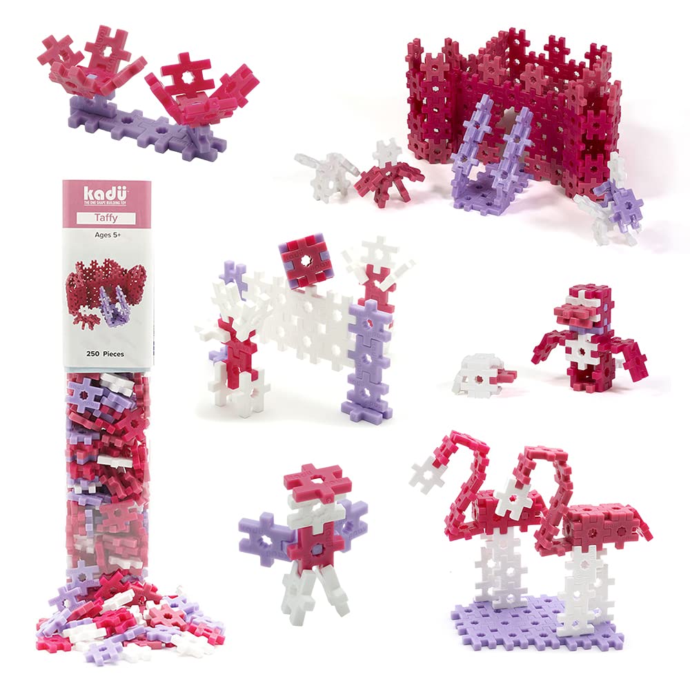 Incredibly Interconnectable Toys KADU Taffy 250 Piece Set - STEM/STEAM Building + Construction Toy, for Open + Imaginative Play