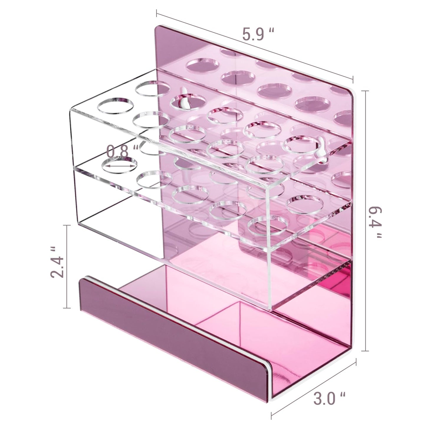 MyGift Dry Erase Marker Holder 10 Slots Whiteboard Marker Holder For Wall Dry Erase Eraser Holder Wall Mount Rose Pink
