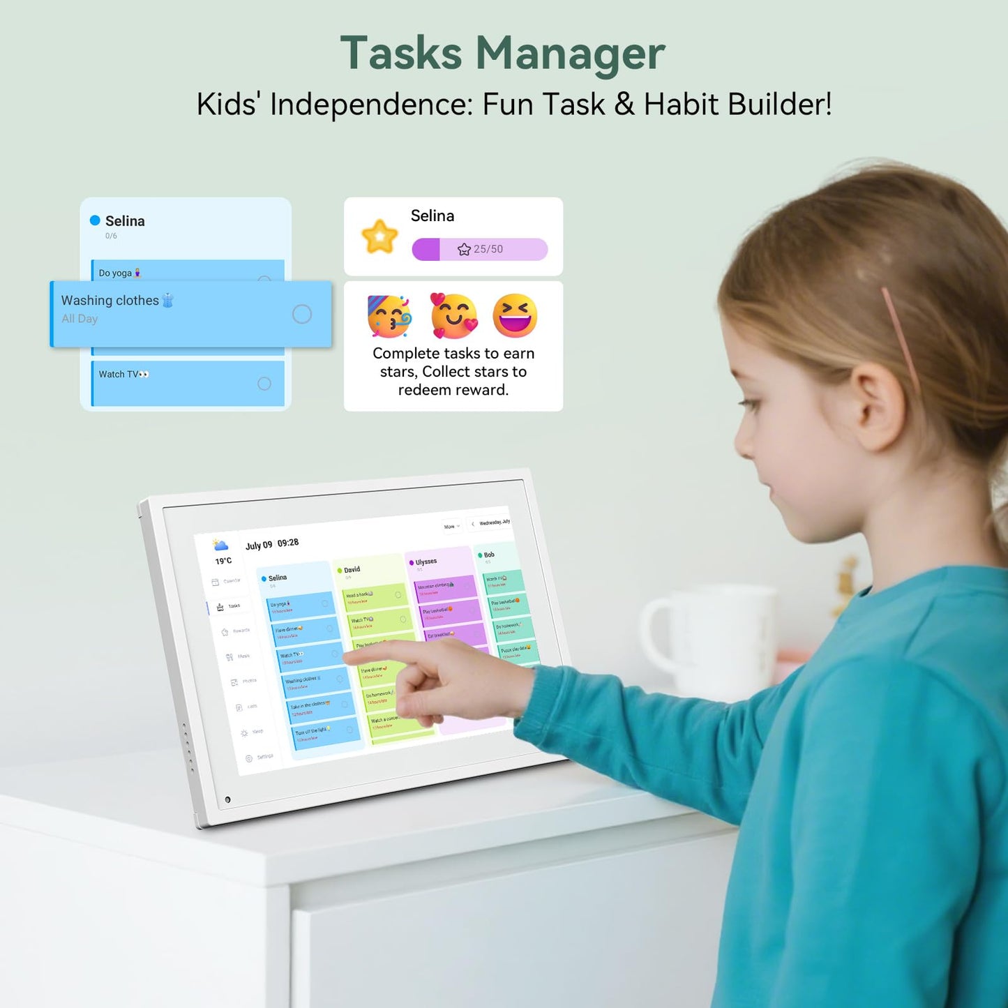 Digital Calendar,10.1 Inch Planner Electronic Calendar&Chore Chart,Smart Calendar Touchscreen Interactive Display for Family Schedules,Bussiness Working tasks,Great for Organizing Your Routines,Gifts for Women Mom
