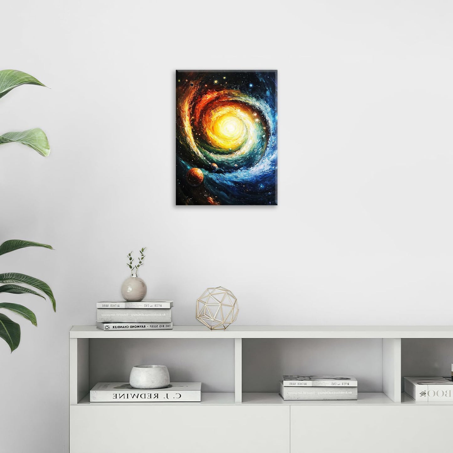 Space Wall Art Solar System Pictures Wall Decor Galaxy Canvas Prints Framed Artwork Paintings Home Office Decorations For Bathroom Kitchen Bedroom Living Room 12"x16"
