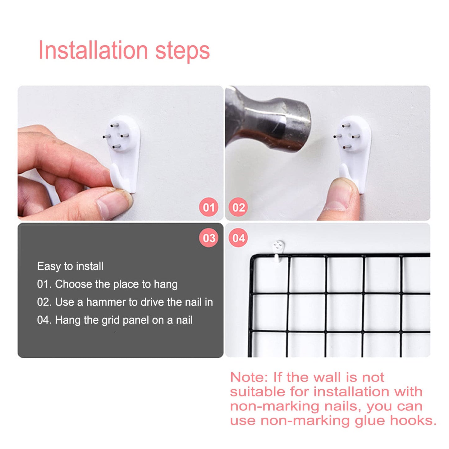 ZUOKEMY 4 Pieces Mounted Photo Grid Wall Grid Decorative Panels(white11.8 x15.7) for Living Room, Bedroom, Office, Study, Etc. Photo Memo Display Grid Panels