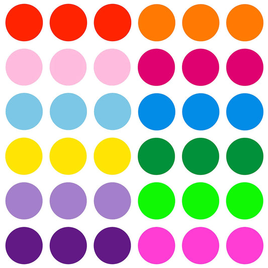 ELANE 36 Pcs Colorful Dry Erase Dots for Classroom Tables, Board for Desk, Sticker for Wall, Tables (6 Inch) (36)