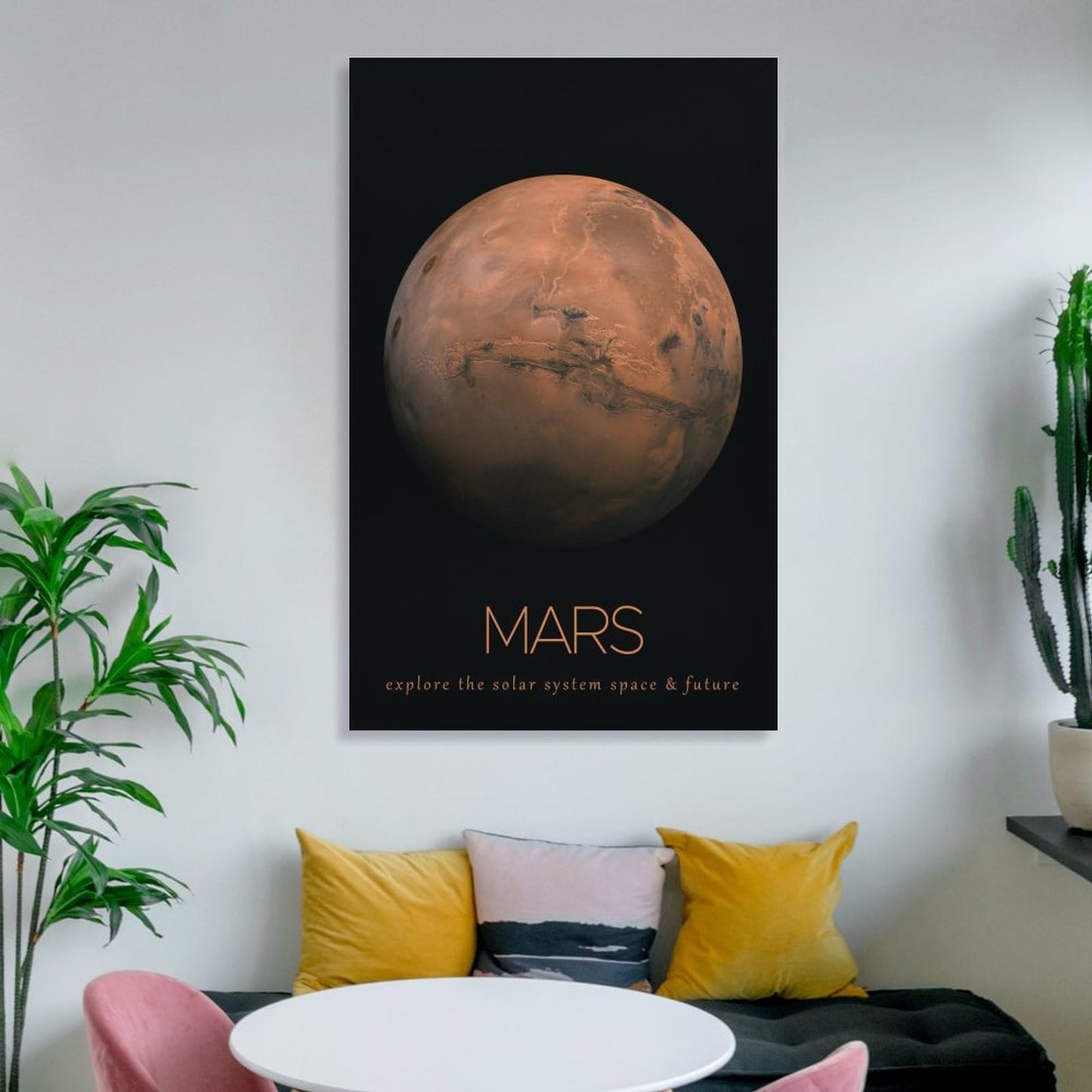 LGDSBHH Minimalist Mars Solar System Canvas Wall Art - Educational Space Planet Poster - Science Classroom & Kids Bedroom Decor - 12x18 Inch (Unframed)