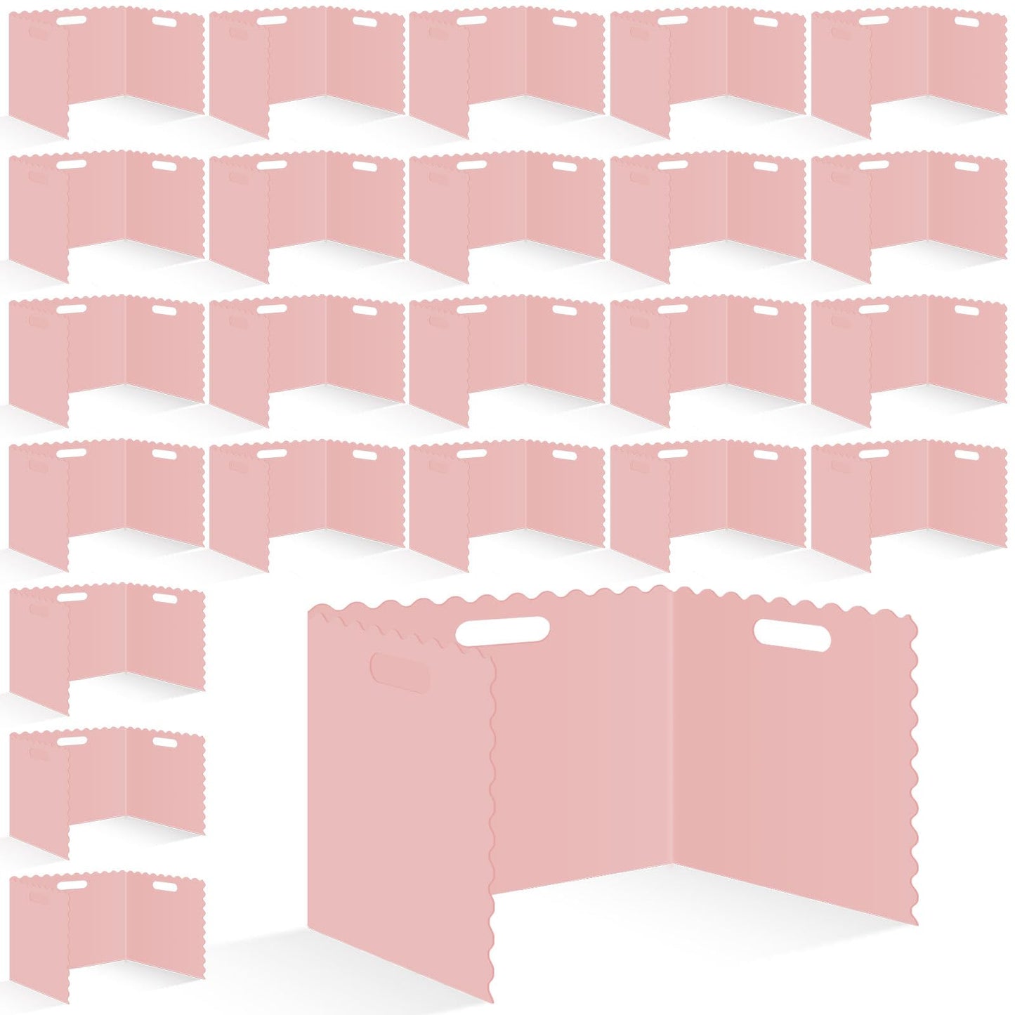 Whaline 24 Pcs Student Desk Privacy Boards Pink Classroom Desk Divider Shield Privacy Panel Folders Screen Partition for School Teacher Student Test Supplies