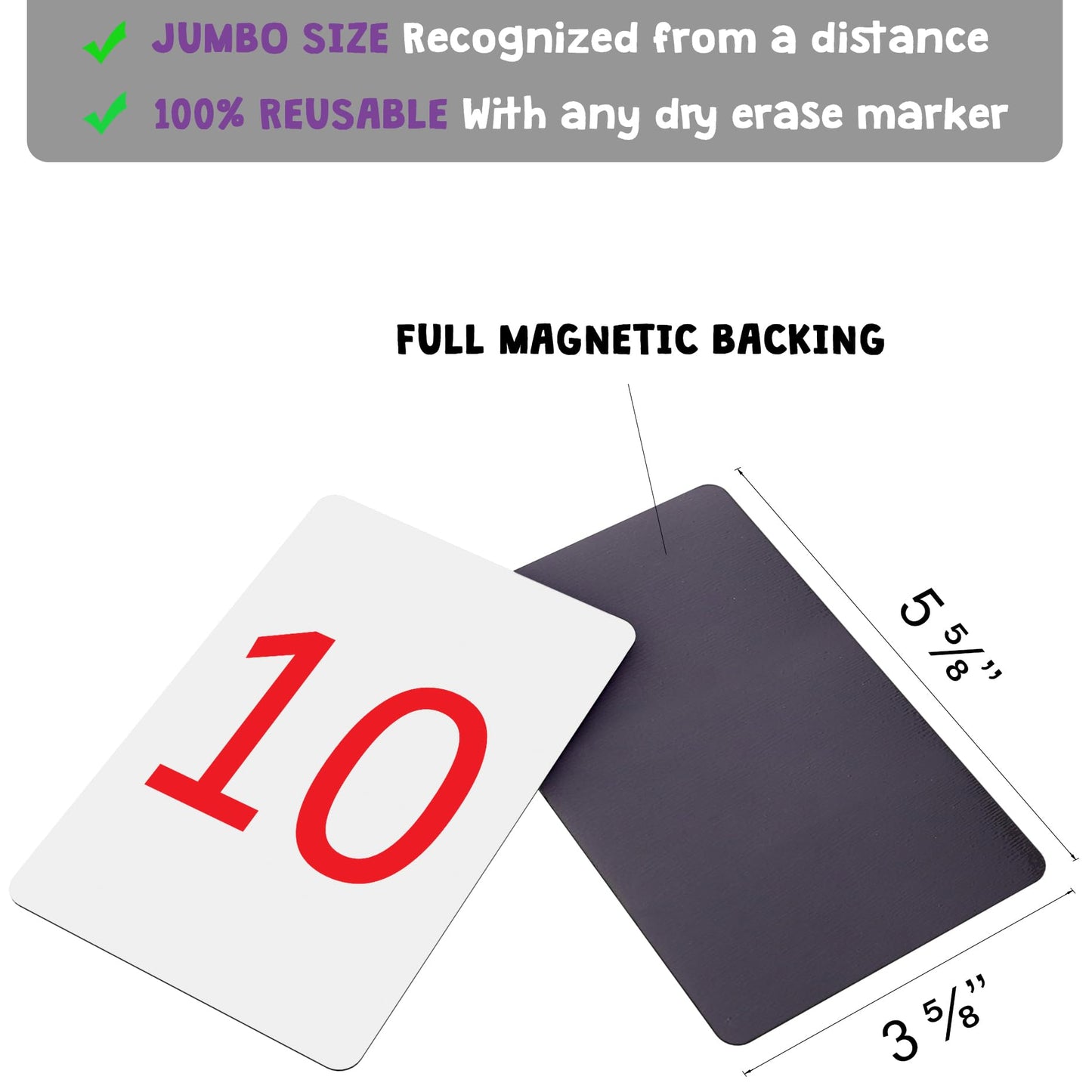 Attractivia Magnetic Number Flash Cards - Large 0-25 Math Cards, Early Addition and Subtraction, Multiplication, Division and Symbols, for Classroom Teachers, Homeschool, Toddlers, Kids and Adults