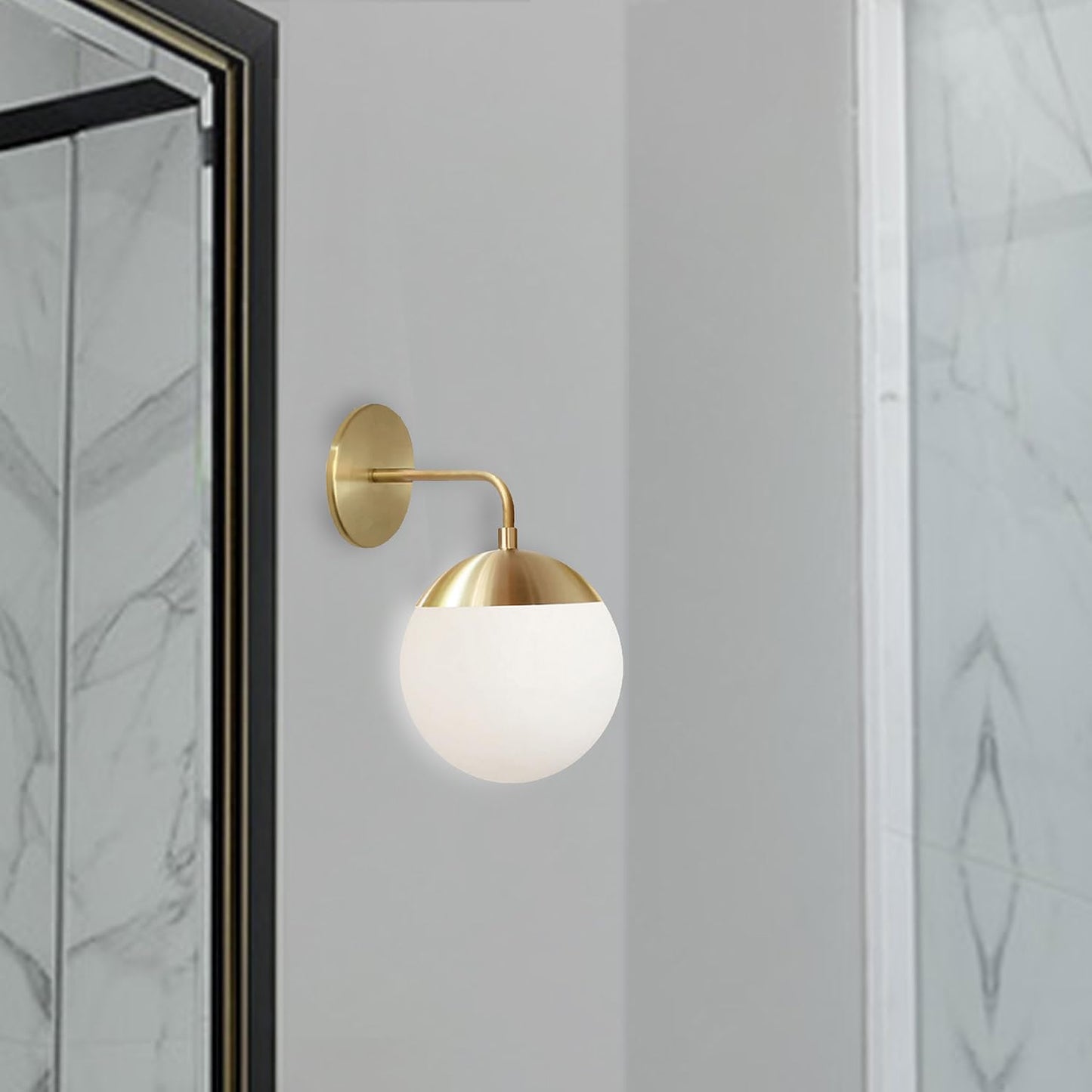 Dainolite 1 Light Wall Sconce Halogen Matte Black with White Glass, Model DAY-141W-MB