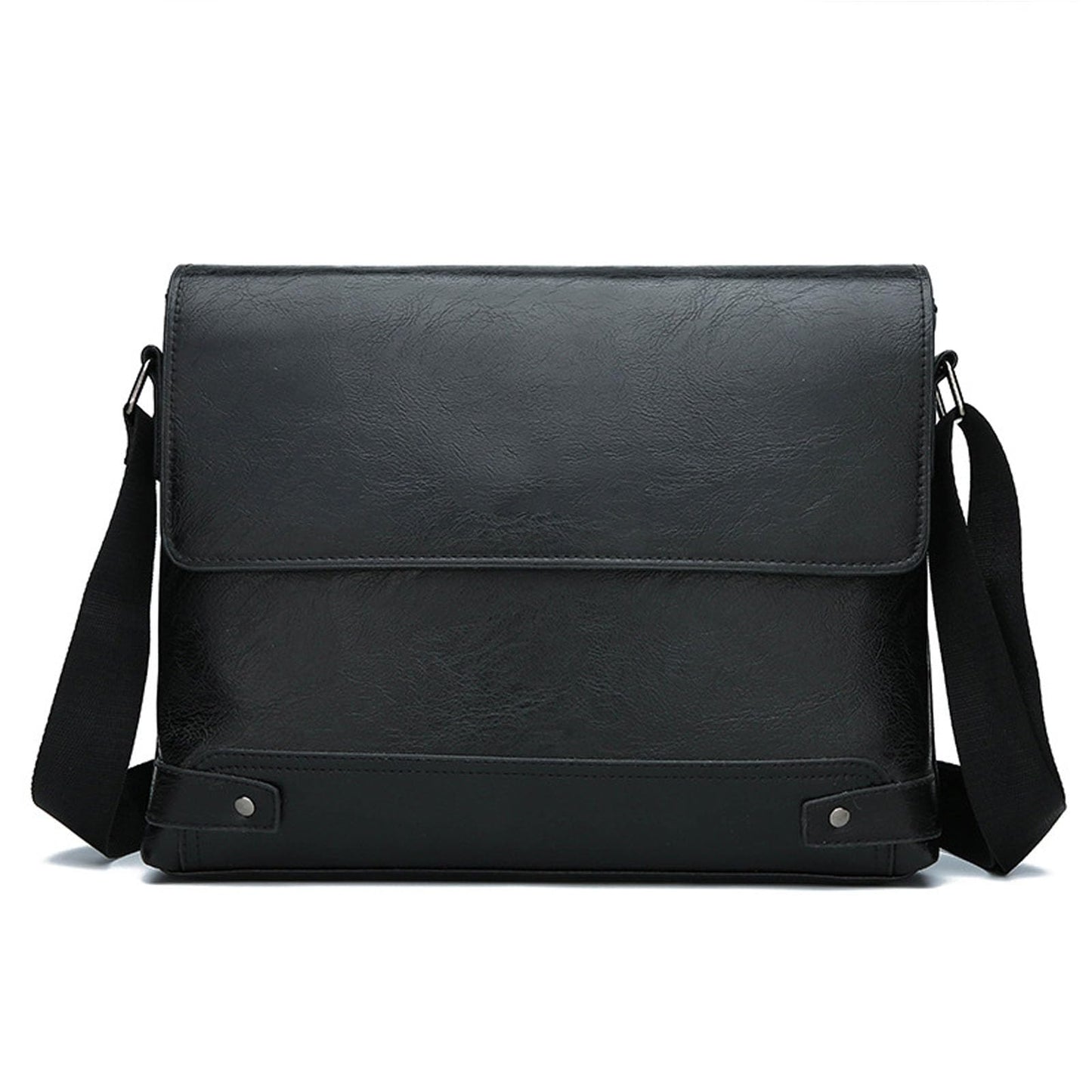 Messenger Bag for Men, 13 inch Purse Crossbody Bag, Waterproof Shoulder Bag for Office Business (Black)