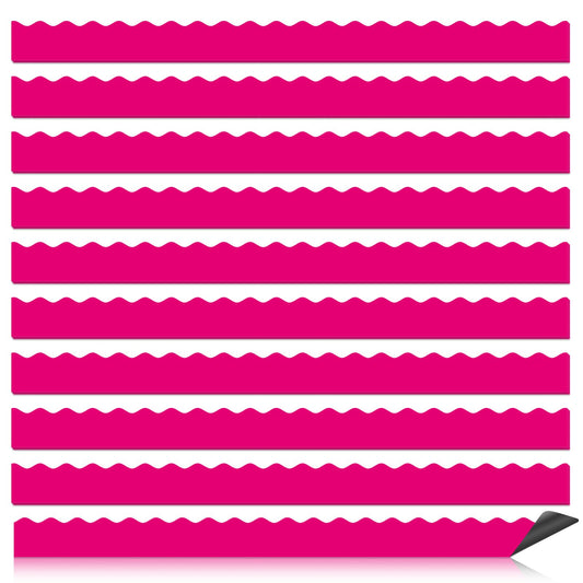 30 Pcs Magnetic Borders for Classroom Whiteboard - Rose Red Magnetic Bulletin Board Border Set - Scalloped Chalkboard Border Strips for Teachers, Parents, DIY Home,School & Office Decoration