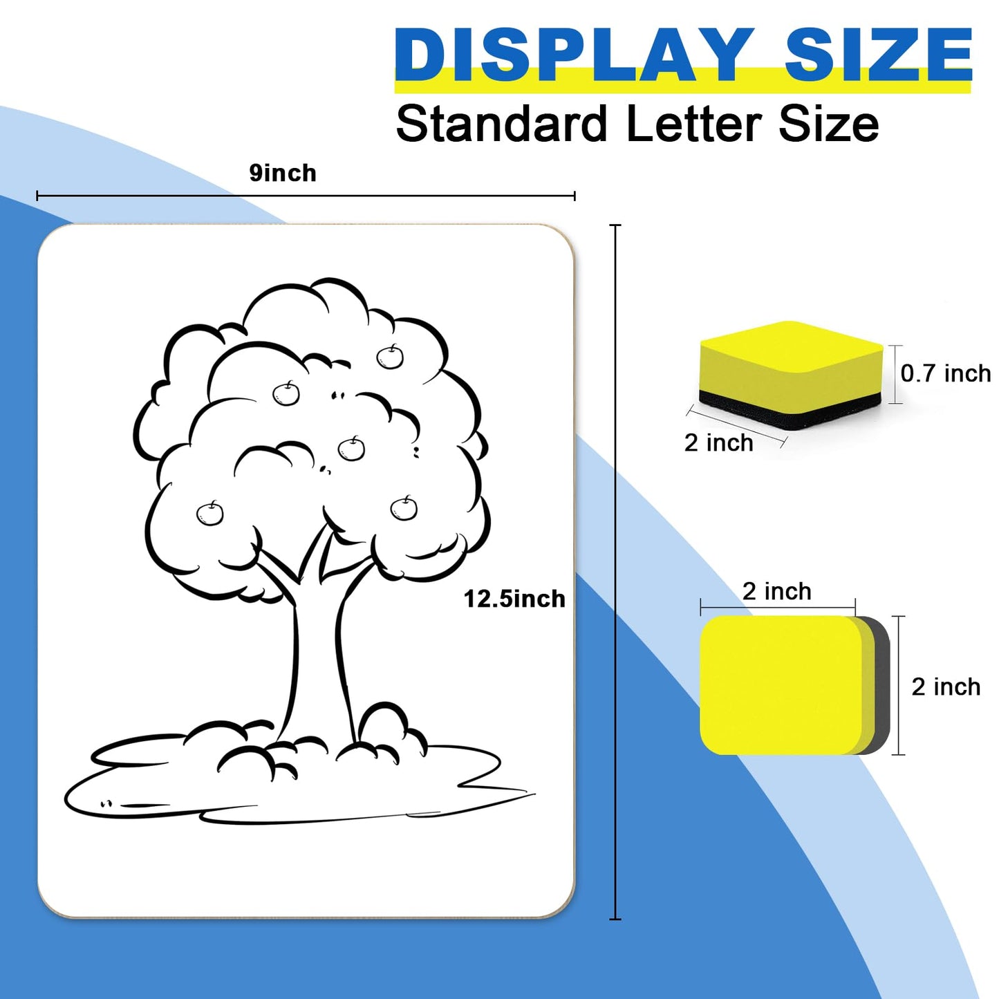 Dry Erase Lapboards, HERKKA 25 Pack Double Sided Small Dry Erase Whiteboards 9 x 12.5 Inch with 25 Erasers, Small Dry Erase Boards for Classroom Teacher Supplies, Personal White Boards for Students
