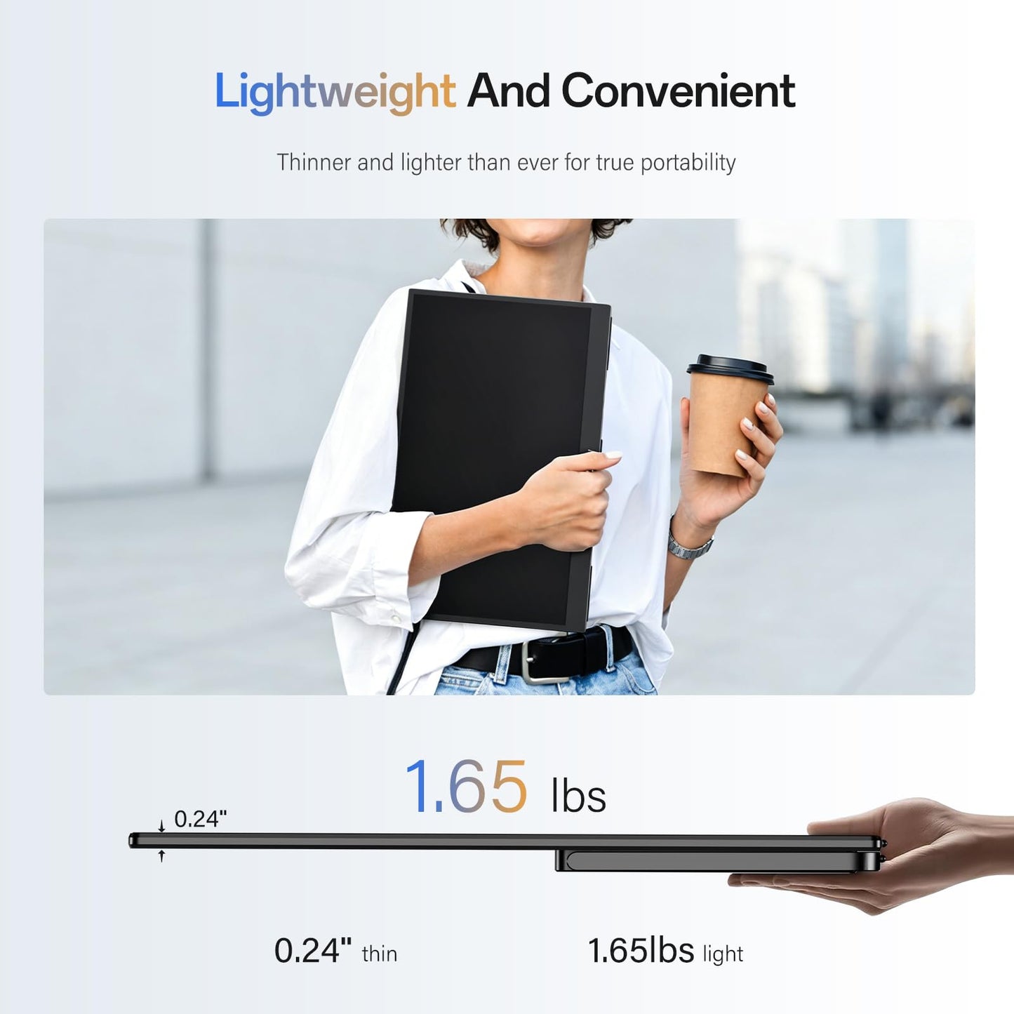 InnoView 2K Portable Monitor 15.6" QHD 100% sRGB, Built-in 180° Adjustable Stand Travel Monitor USB C Standard HDMI Ultra-Slim Portable Monitor for Laptop MacBook Phone PS5 Xbox Switch