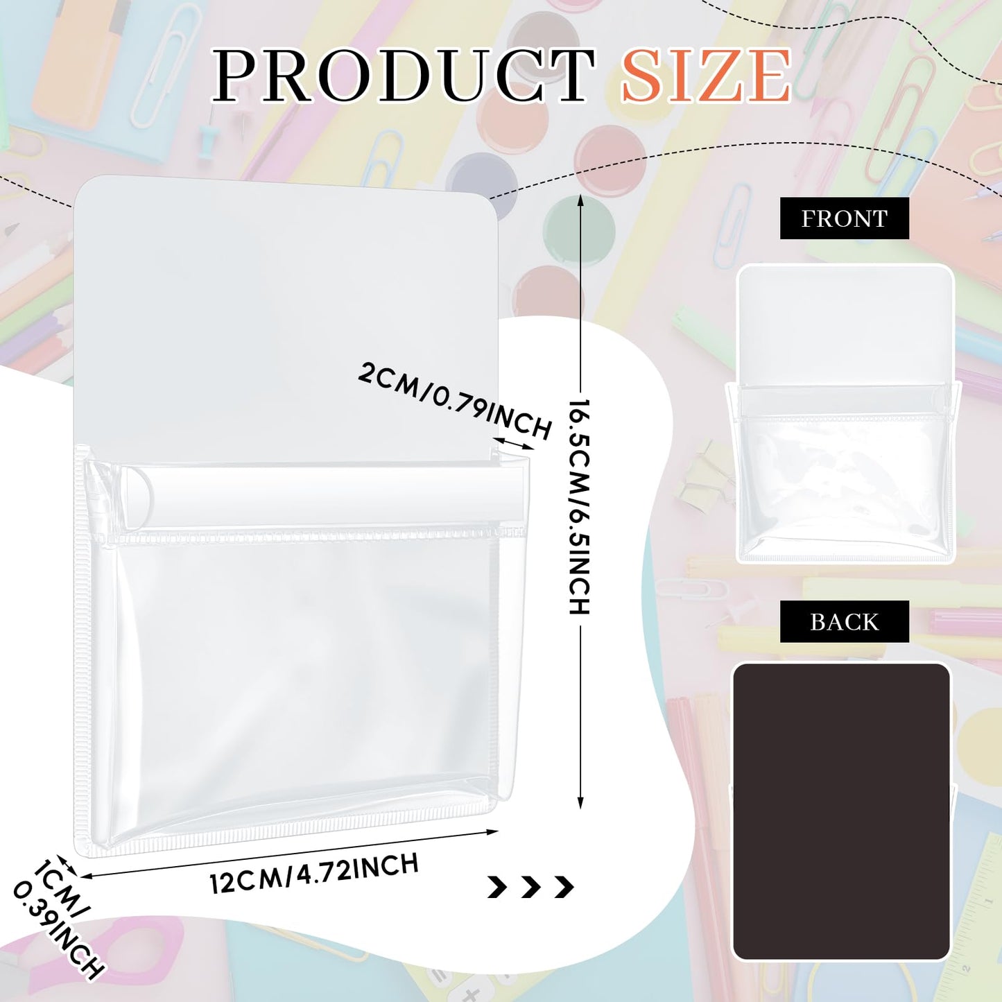 Sherr 6 Pcs 6 Pcs Magnetic Pockets Pen Marker Holders for Classroom Whiteboard 4.7 x 6.5 Magnetic Clear File for Fridge Locker Dry Erase Marker Storage Teacher Supplies (4.7 x 6.5 in,White)