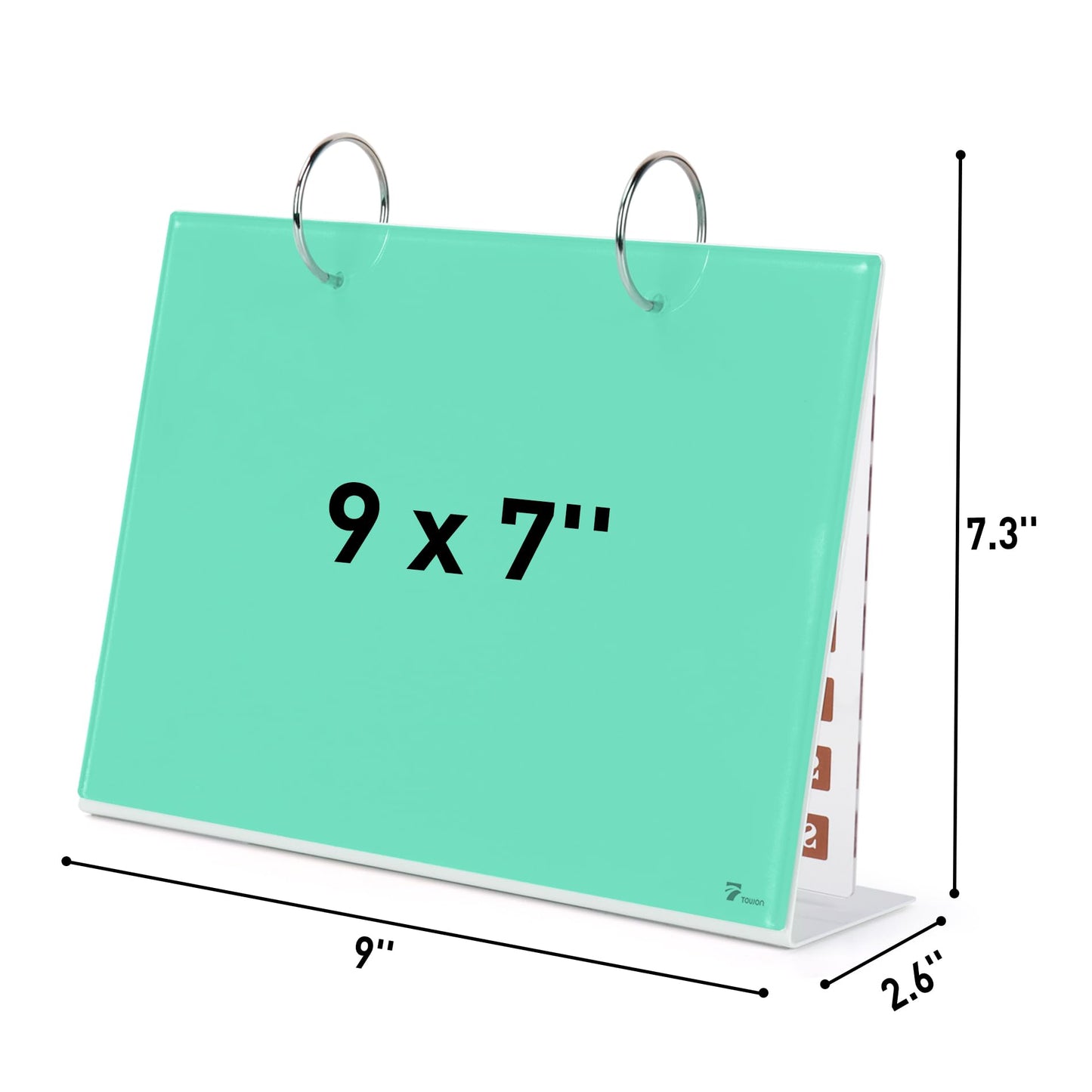 Desktop Glass Dry Erase & Acrylic Aesthetic Calendar Weekly to-do List Combo, Small Magnetic Standing Whiteboard, Desk Flip Easel Calendar with Accessories for Home Office Supply, Mint Green, 9 x 7''