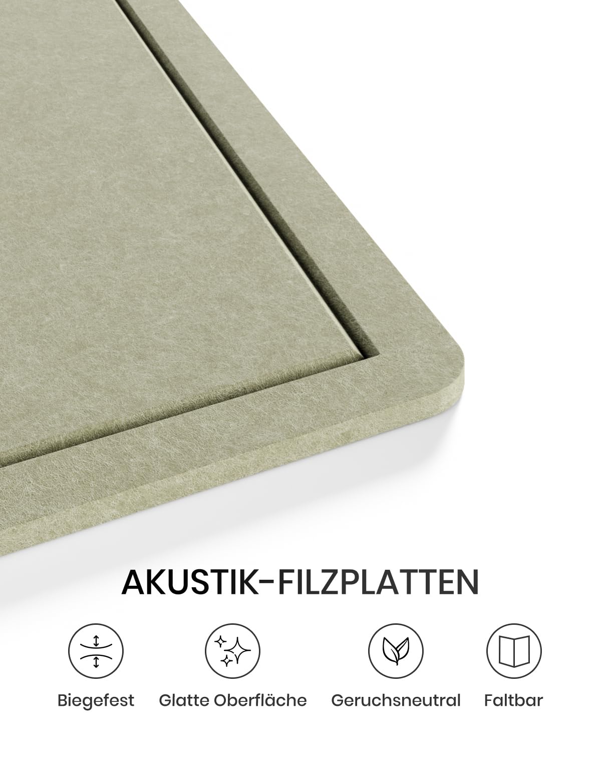 Fluxynara Bulletin Board, 35.4" x 23.6" Cork Board Alternative with 12 Safe Removable Adhesive Tabs, Foldable Felt Pin Board for Home Office, Classroom, Bedroom,Entryway for Walls—Sage