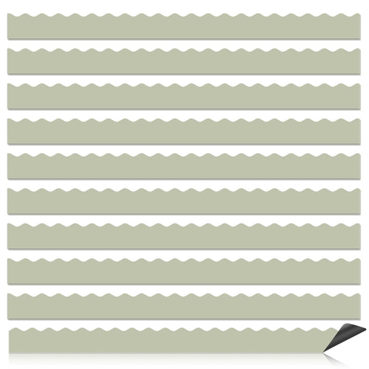 30 Pcs Magnetic Borders for Classroom Whiteboard - Grass Green Magnetic Bulletin Board Border Set - Scalloped Chalkboard Border Strips for Teachers, Parents, DIY Home,School & Office Decoration