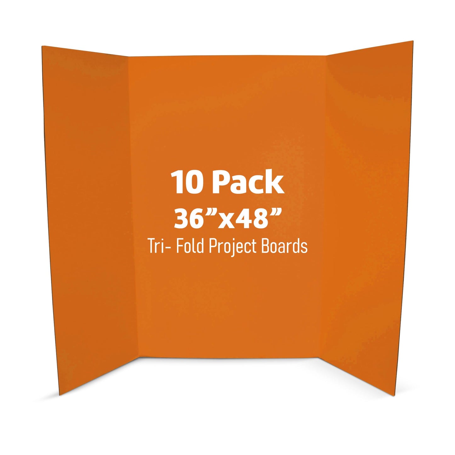 Flipside Products 36” x 48” Project Boards for Presentations, Science Fair, School Projects, Event Displays and Trifold Picture Board, Proudly Made in USA - Orange - 10 Pack