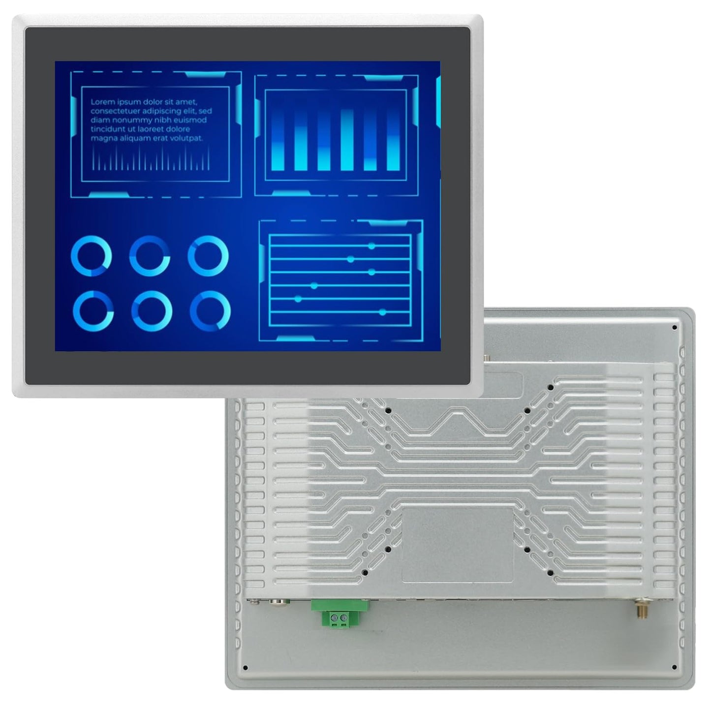 TouchWo 10.4 inch Industrial Embedded Touchscreen Monitor, Capacitive Multi-Touch Screen Industrial Front IP65 Monitor Built-in Speakers, HD-MI in, USB, VGA, 4:3 1024x768 Display
