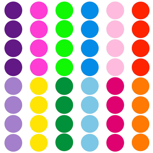 ELANE 48 Pcs Colorful Dry Erase Dots for Classroom Tables, Board for Desk, Sticker for Wall, Tables (6 Inch) (48)