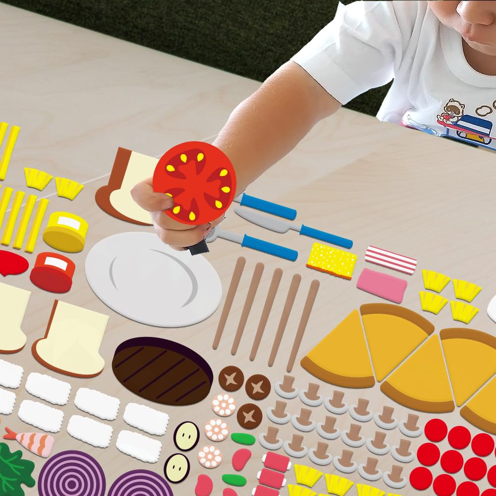 BEUNITONE 130 Pcs Felt Fruits and Vegetables Learning Pieces My Plate Precut Flannel Felt Board Figures Preschool The Very Hungry Precut Pieces for Flannel Board Gifts
