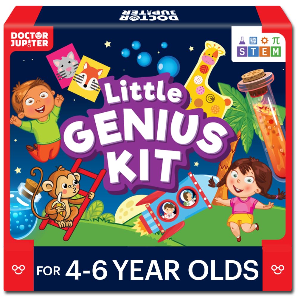 Doctor Jupiter Little Genius Kit | Educational Science Kits, STEM Toys for 4-5-6 Year Old Boys & Girls | Preschool Learning Toys & Activities | Science Experiments, Gifts for Kids 4-5-6 Year Old