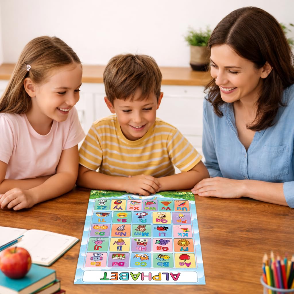 Tukora Alphabet Poster for Kids ABC Wall Chart with Uppercase and Lowercase Letters Colourful Educational Nursery Poster with Animals and Objects Preschool Classroom Learning Decor Premium UK Made