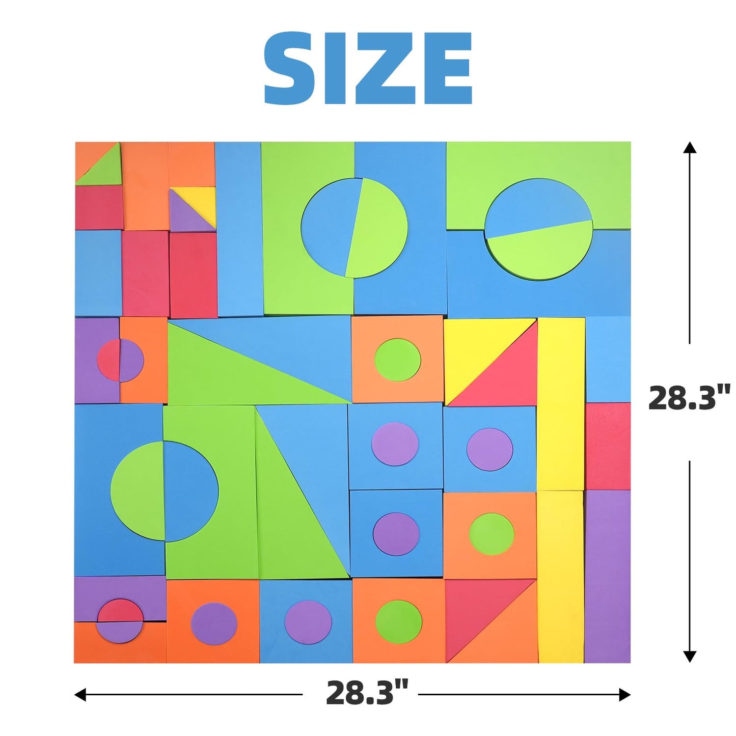 Bingyouth Large Building Foam Blocks for Toddlers, EVA Stacking Foam Building Blocks Toy Set, Non-Toxic, Washable, Early Learning Construction Toys & Gifts for Kids Boys & Girls (Blue, Pieces, 30)