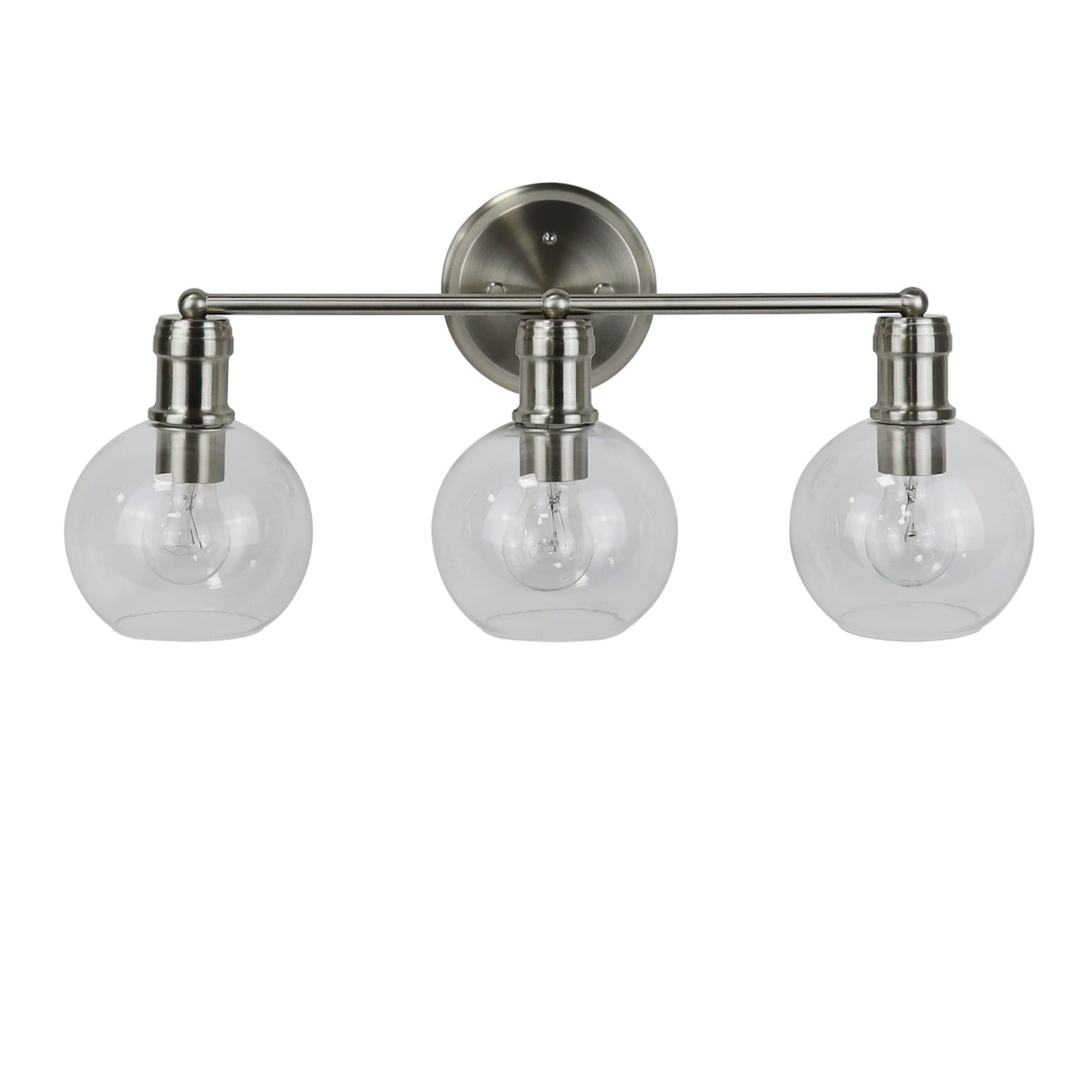 Chloe Lighting OXA 3 Light Vanity Bath Light 22in Wide Brushed Nickel Glass CH6S001BN22-BL3