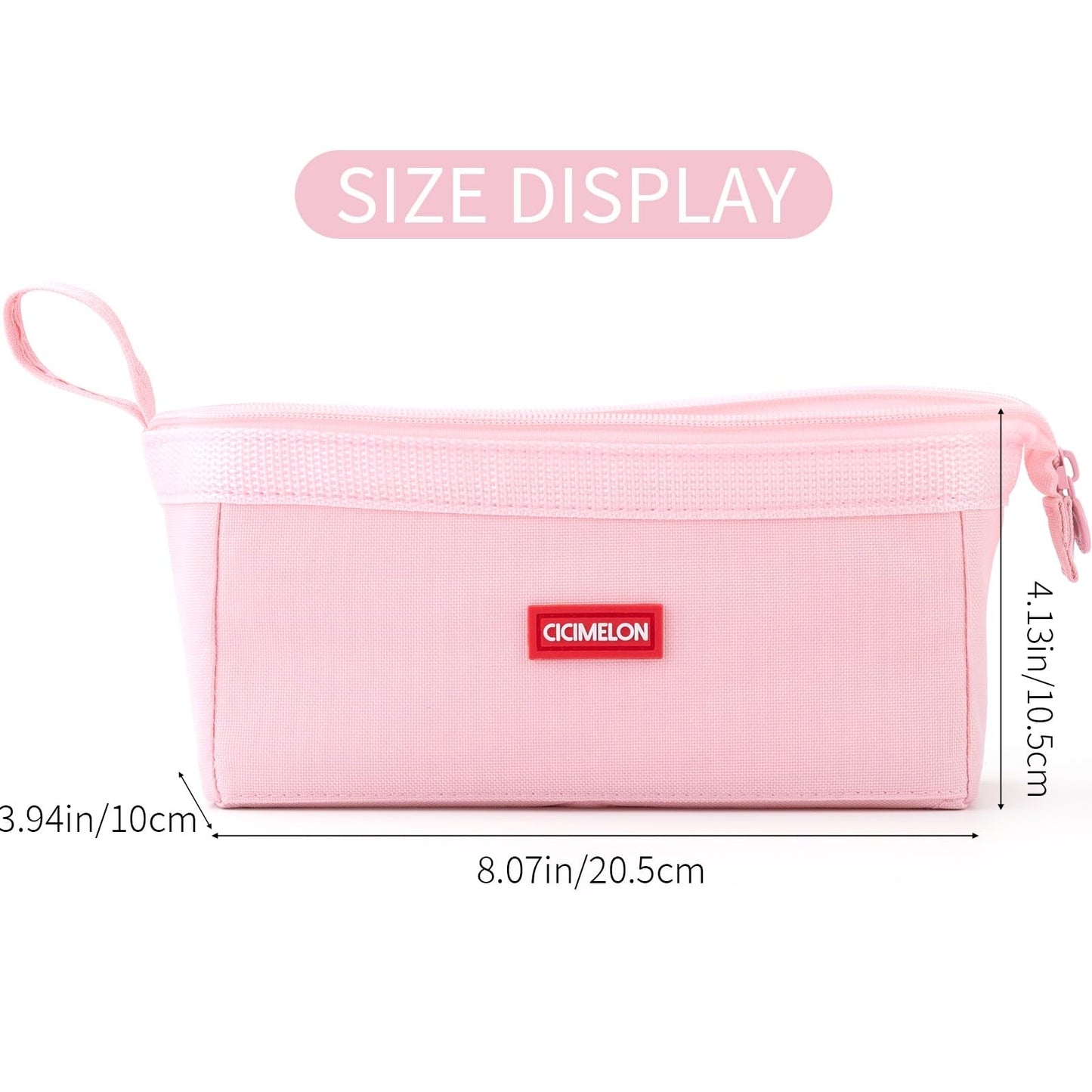 CICIMELON Pencil Case Large Capacity Pen Pouch Multifunctional Pencil Bag for School Students Teen Girls Office Women Adult (Light Pink)