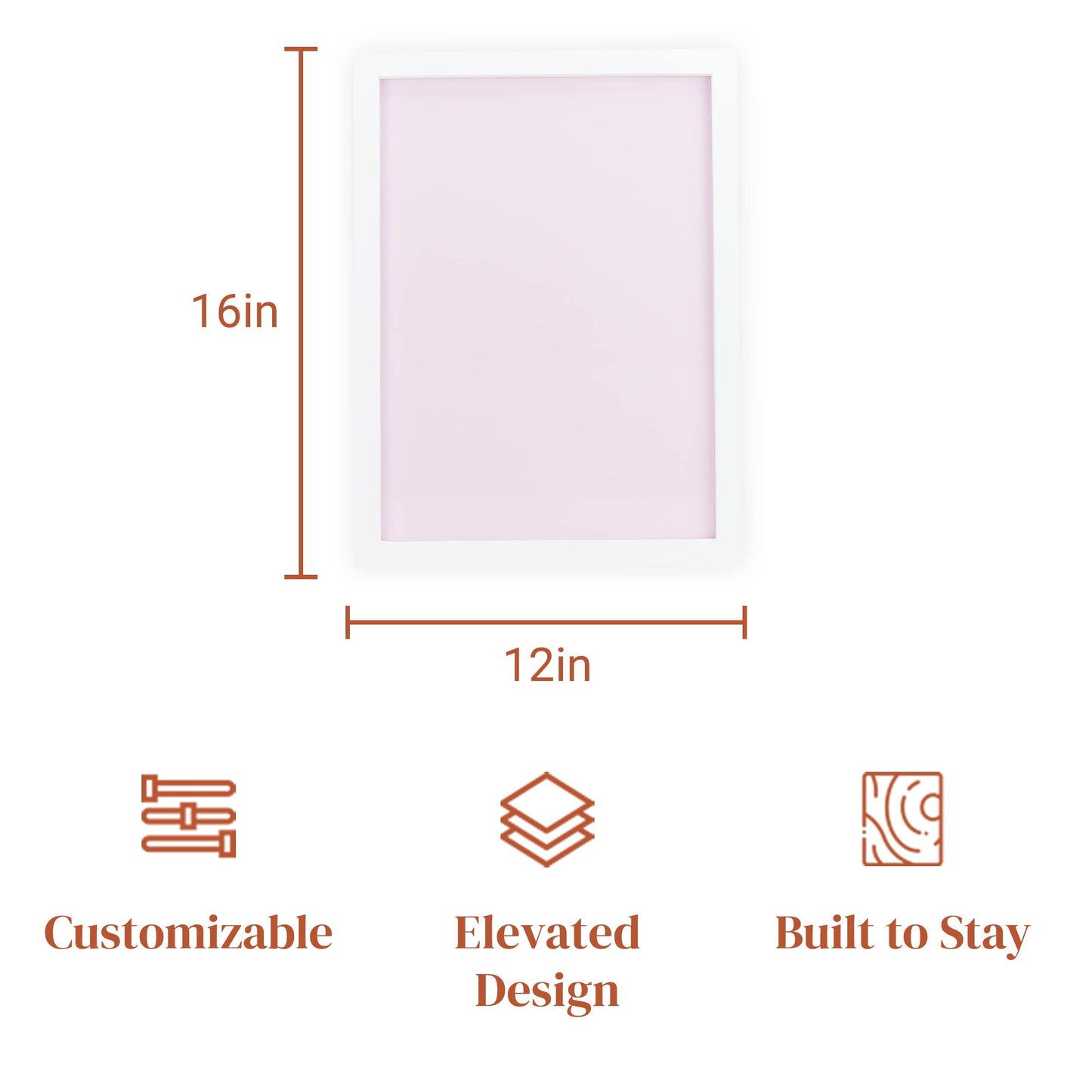 Stiles 16"x12" Magnetic Letter Board Sign - Changeable Magnet Message Board for Menu Boards, Milestones, Home Decor, Office & Baby Announcements - No Letters Included, Pink