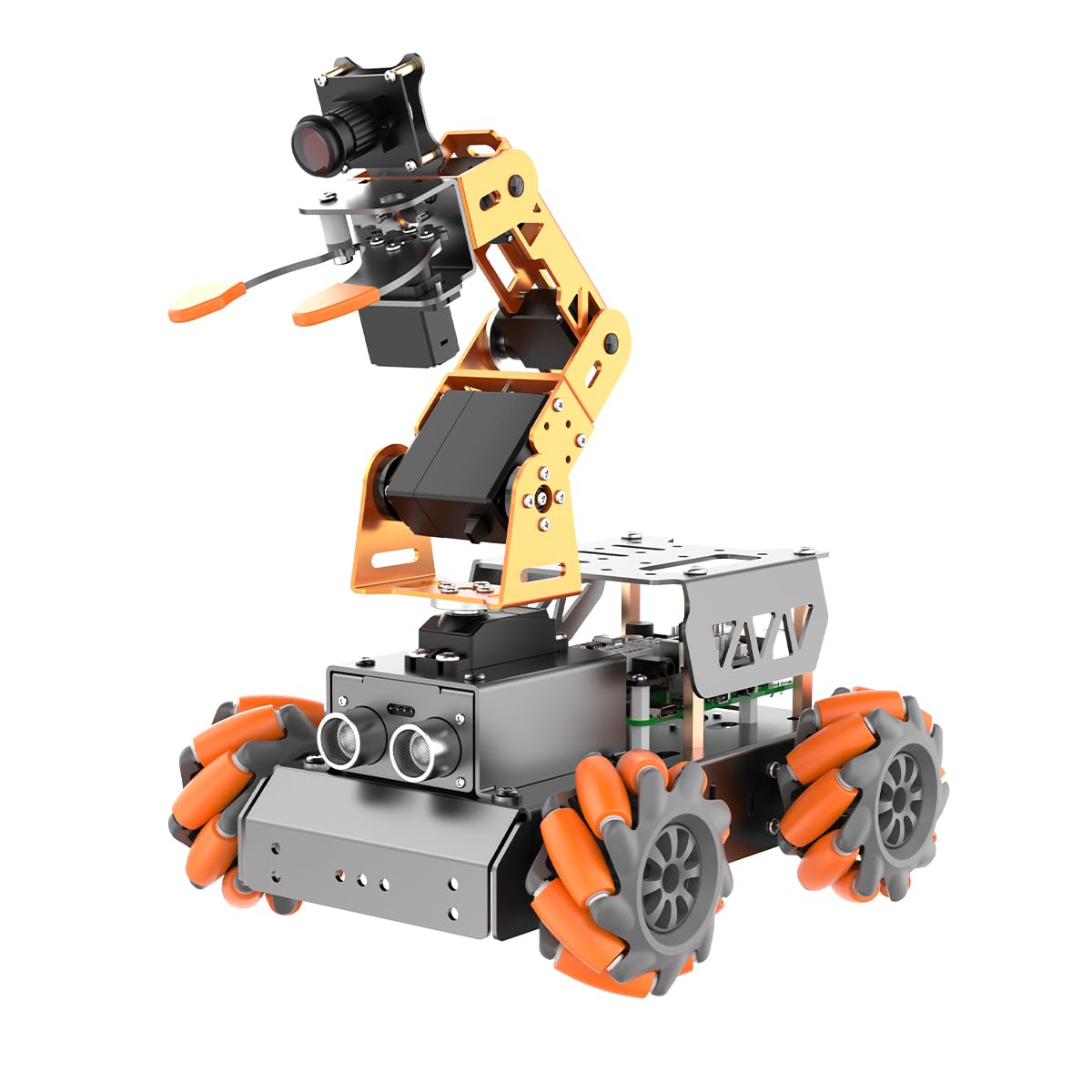 MasterPi 5DOF Robotic Arm for RaspberryPi 5 AI Vision Tracking Target Sorting Line Follow Open Source Programming Smart Robot Car Kit for Teen Adult STEM Educational Building Robot, RPi Not Included