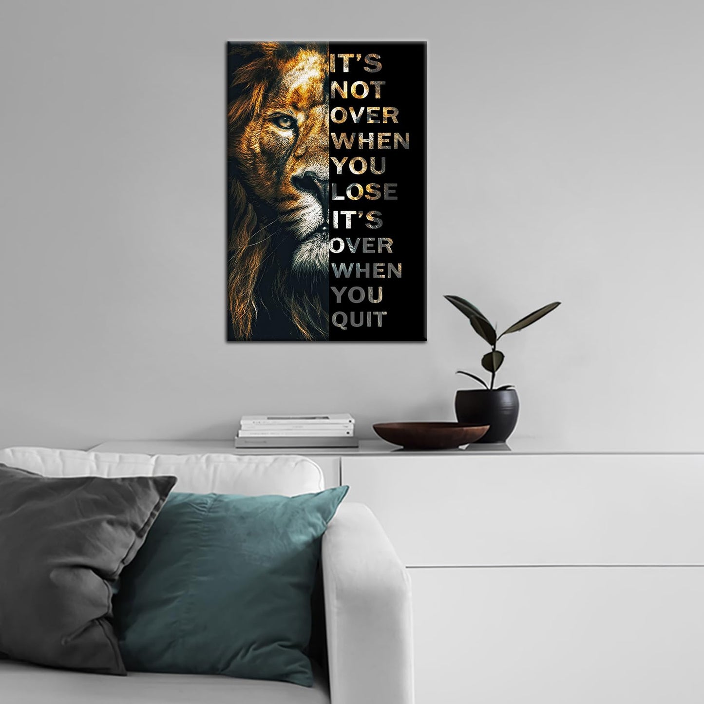 Inspirational Wall Art for Office Quotes Theme Wall Decor for Animal Leopard Motivational Canvas Prints Framed Wall Art for Bathrooms Modern Home Decor Artwork Framed Stretched [12''W x 18''H]