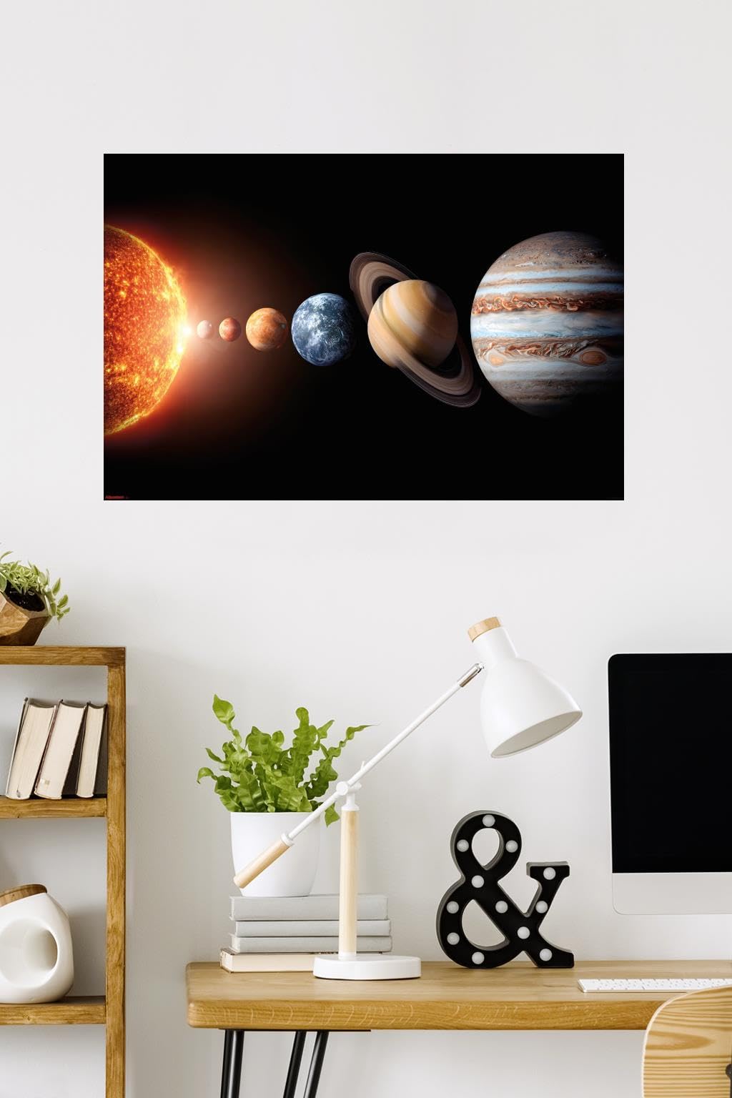 Science - Solar System Planets 26 Wall Poster, 34L" x 22.4W", Premium Poster & Mount Bundle