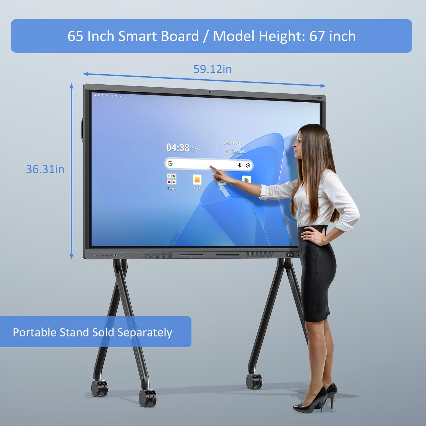 Shiarffe X5 Smart Board 65 Inch 4K Interactive Whiteboard