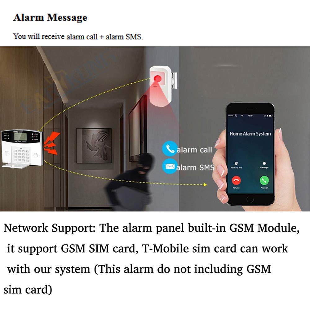 AGSHOME Security Alarm System 99+7 Zone Auto Dial 3/4G GSM SMS Home Burglar Security Wireless GSM Alarm System Detector Sensor Kit Remote Control