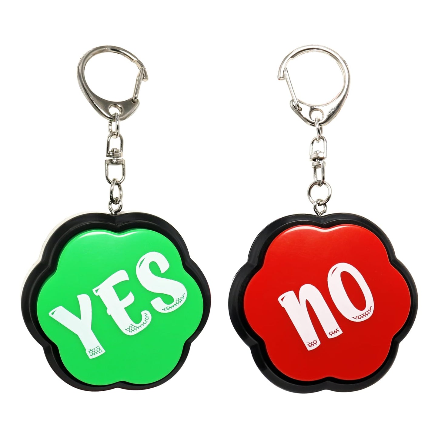 ANLIKY Yes No Sound Buzzers, Portable Keychain Buttons with Sound, Answer Buzzers Set of 2, Buzzers for Game Show