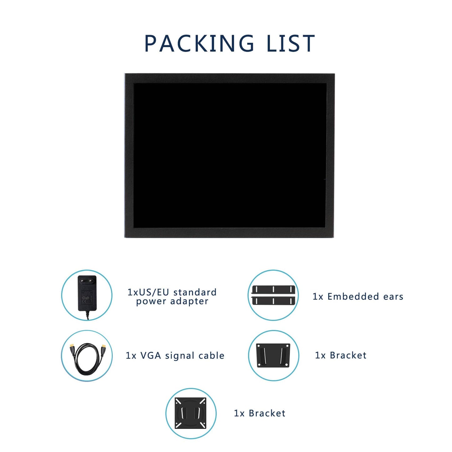 VSDISPLAY 15 Inch 1024x768 IPS LCD Monitor 4:3 Aspect Ratio Display with Metal Housing,Supports VGA/DVI Input,for Industrial/Gaming Extra Monitor